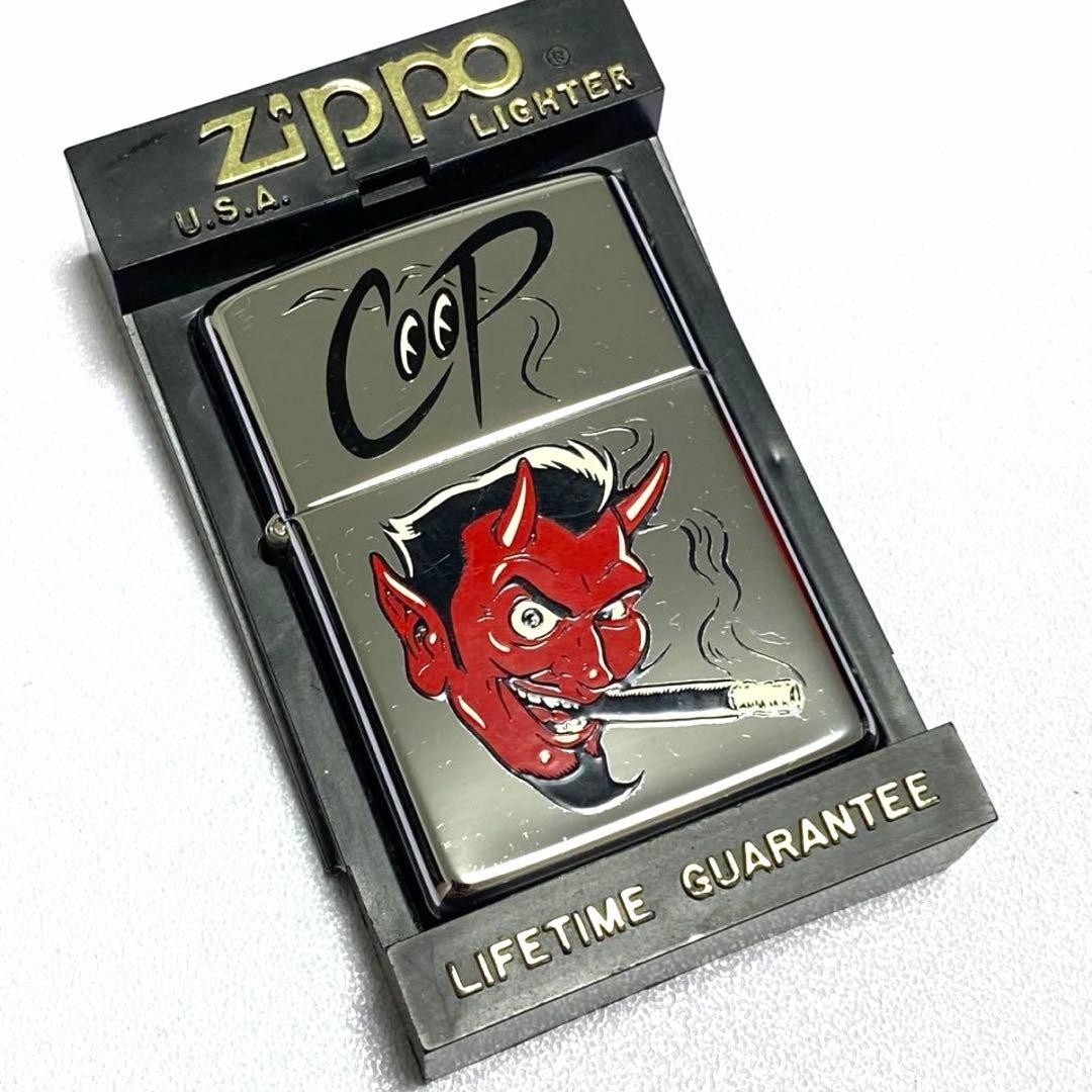 Vintage Coop Red Devil Smoking Zippo