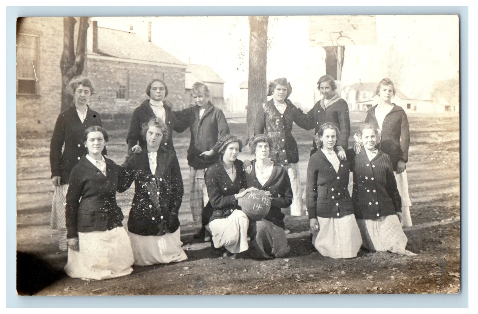 c1910\'s Mt. Carmel High School Students Girls Indiana IN RPPC Photo Postcard