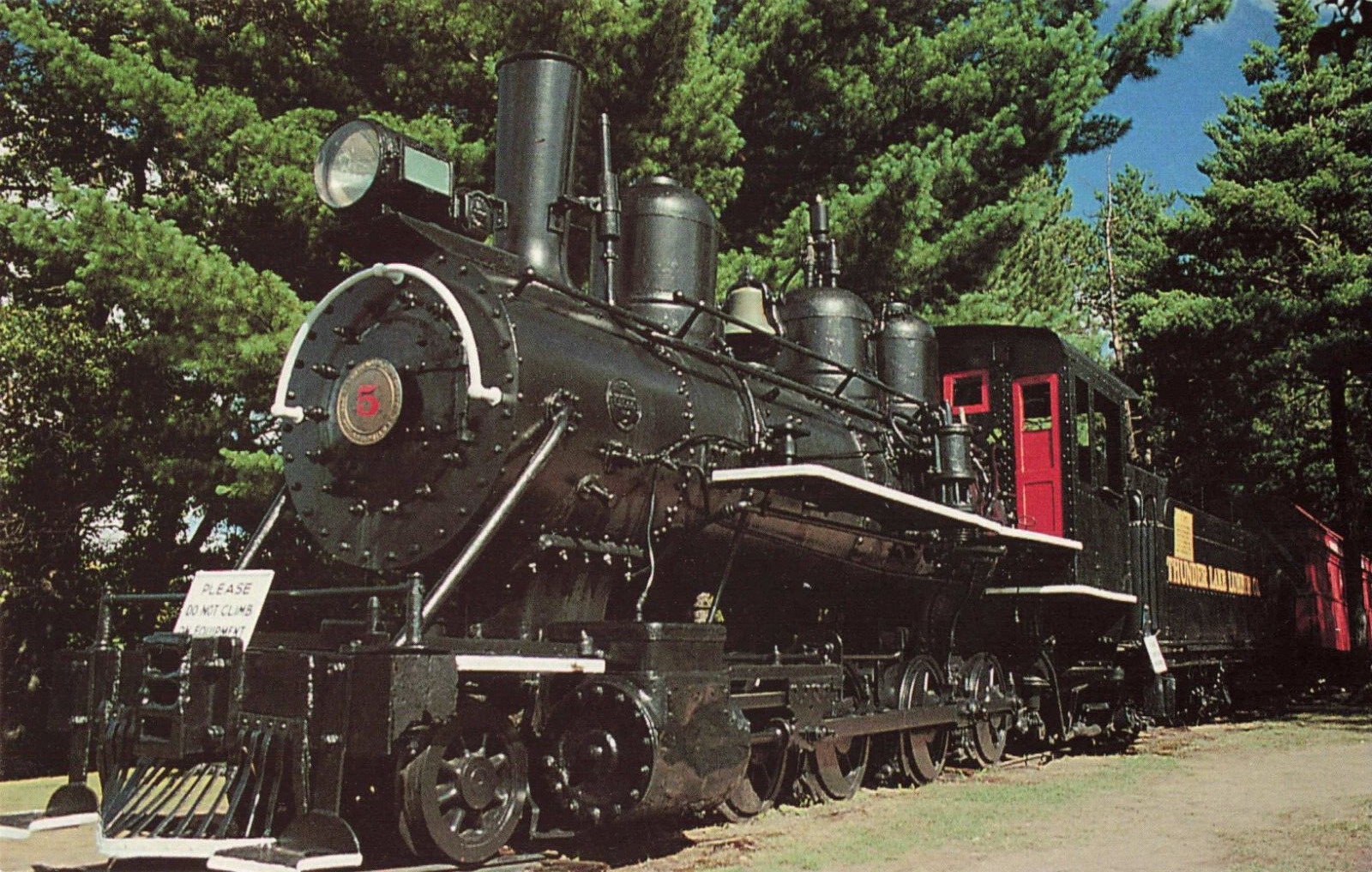 Rhinelander WI, Thunder Lake Logging Train Locomotive, Museum, Vintage Postcard