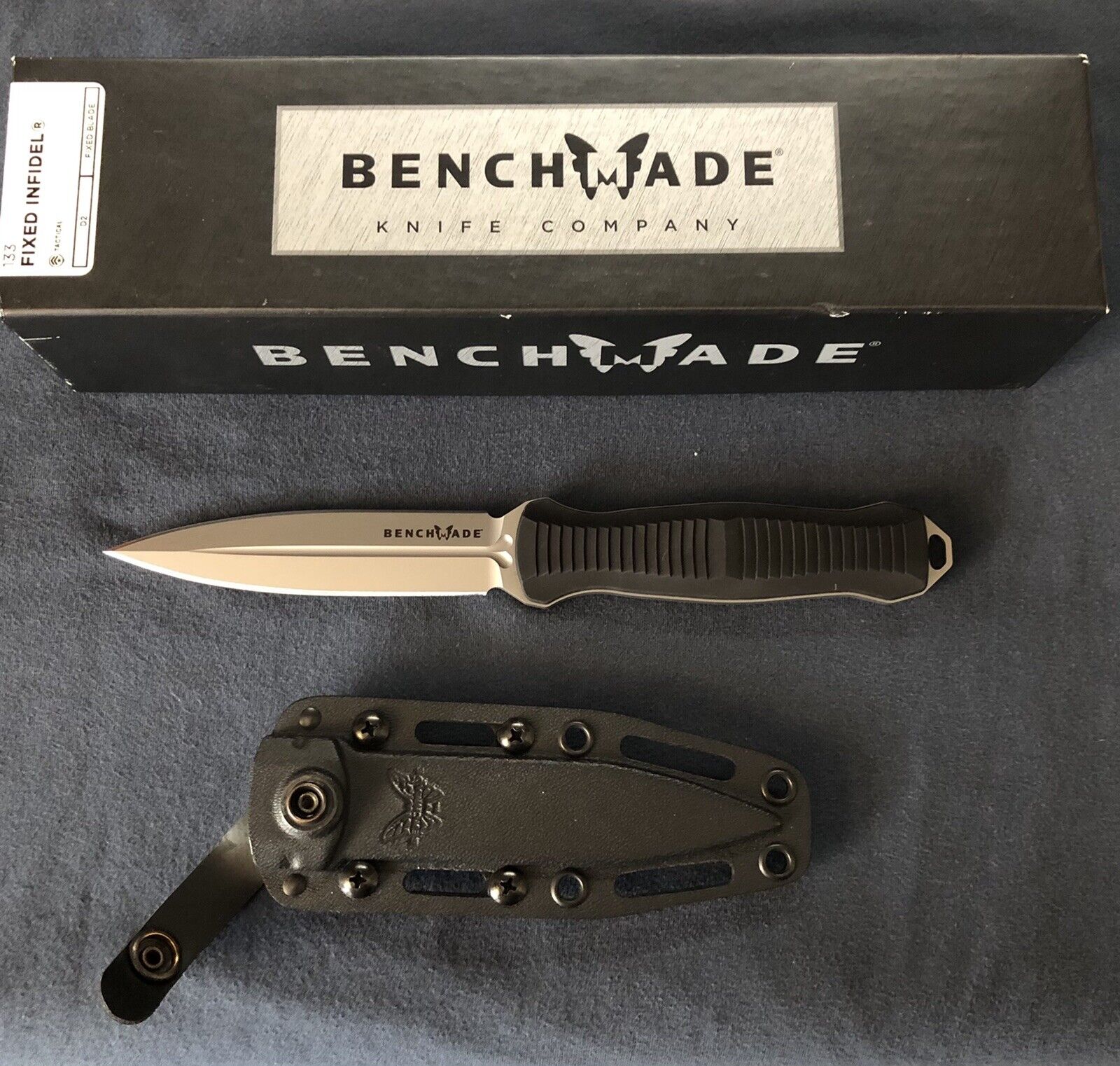 NIB AUTHENTIC BENCHMADE FIXED BLADE TACTICAL KNIFE D2 133 DISCONTINUED