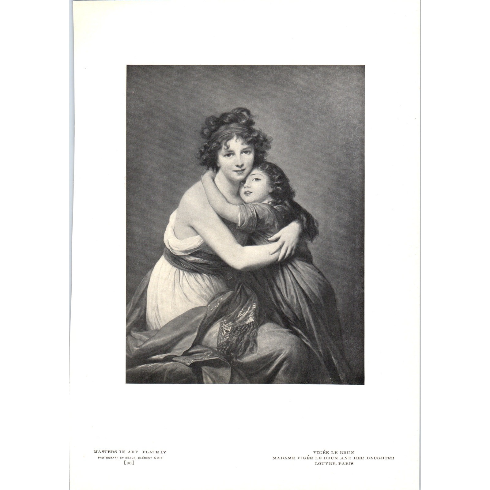 Madame Vigée Le Brun and Her Daughter - Vigée Le Brun c1905 Art Print D15