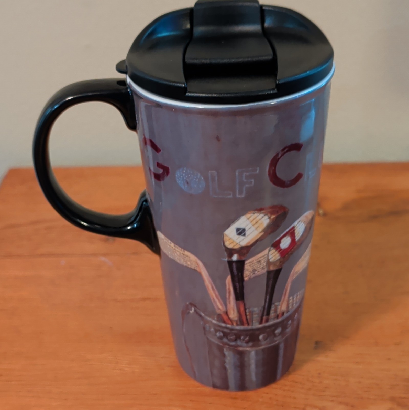 Topadorn 17oz Ceramic Coffee Mug with Lid & Gift Box, Vintage Golf Club Coffe...