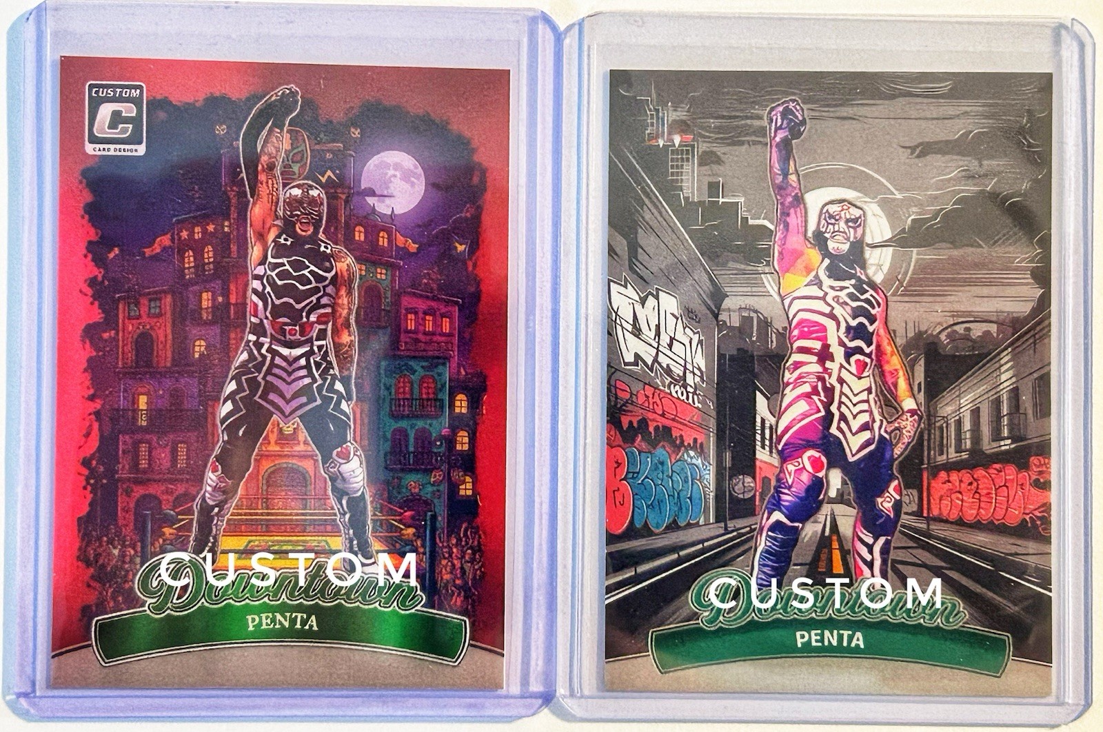 Penta Custom Art Trading Card Lot of 2 Fan Made Collectible Cards