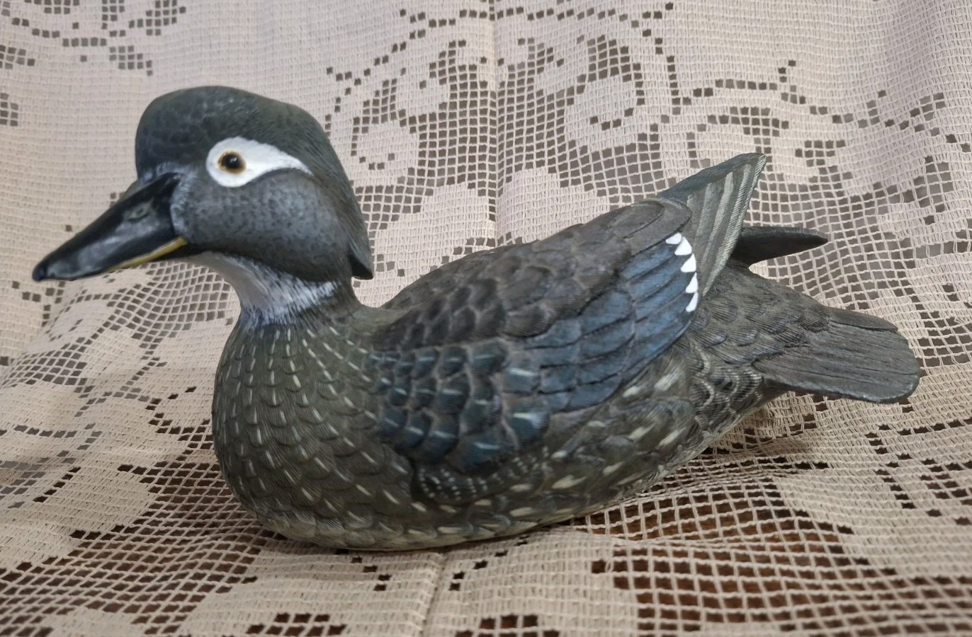 Roger Desjardines Hen Wood Duck Drake Ducks Unlimited Figurine Signed 2003-04 