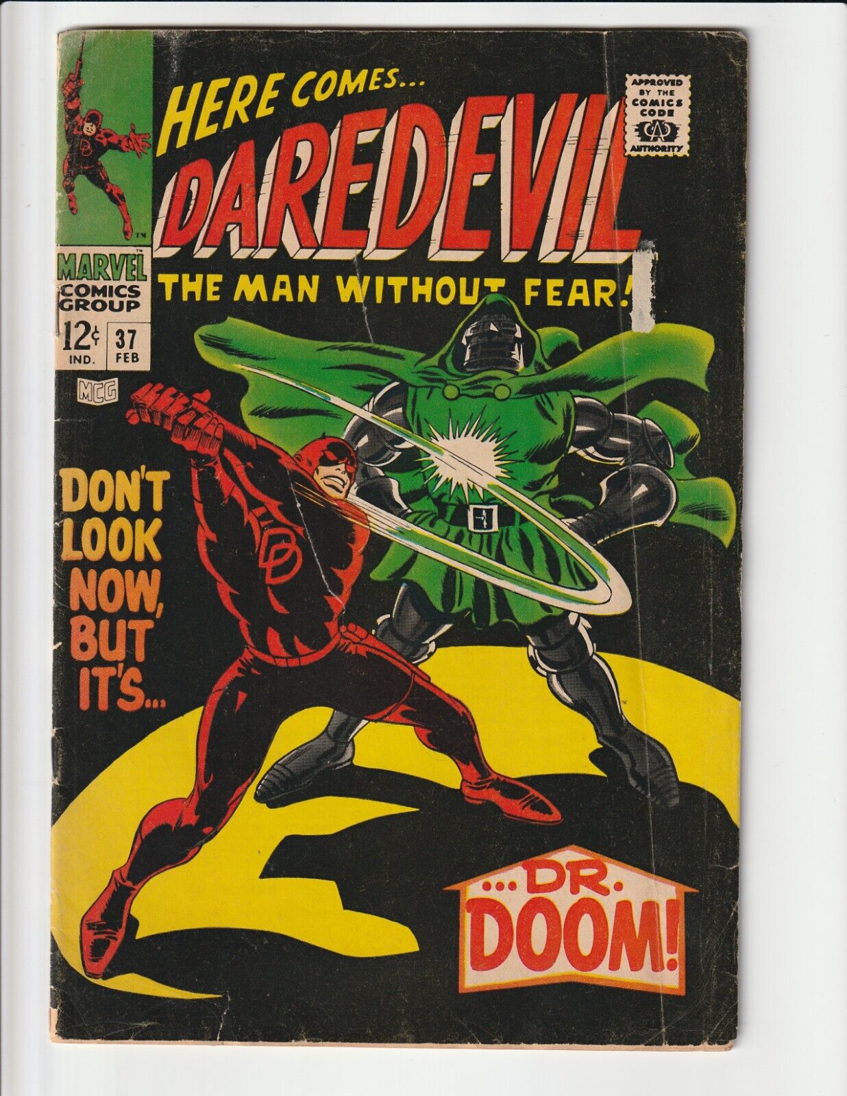 DAREDEVIL #37 (1968) CLASSIC DR DOOM COVER  GD/VG 3.0 MARVEL COMICS