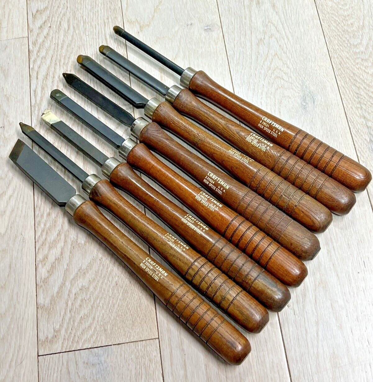 Set 8 Craftsman Wood Turning Lathe Knives Chisels Woodworking Tool 28521 - 28528
