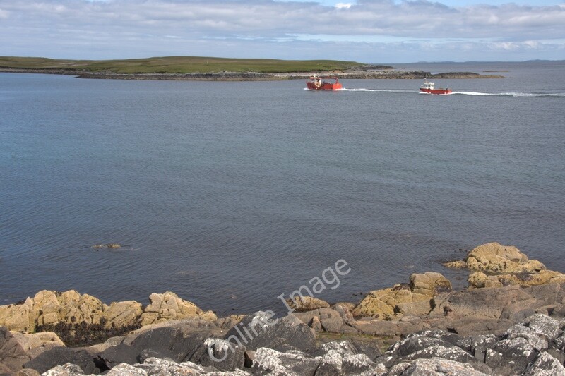 Photo 6x4 Boats entering Burravoe Brough\/HU5179 Two small boats passing  c2011