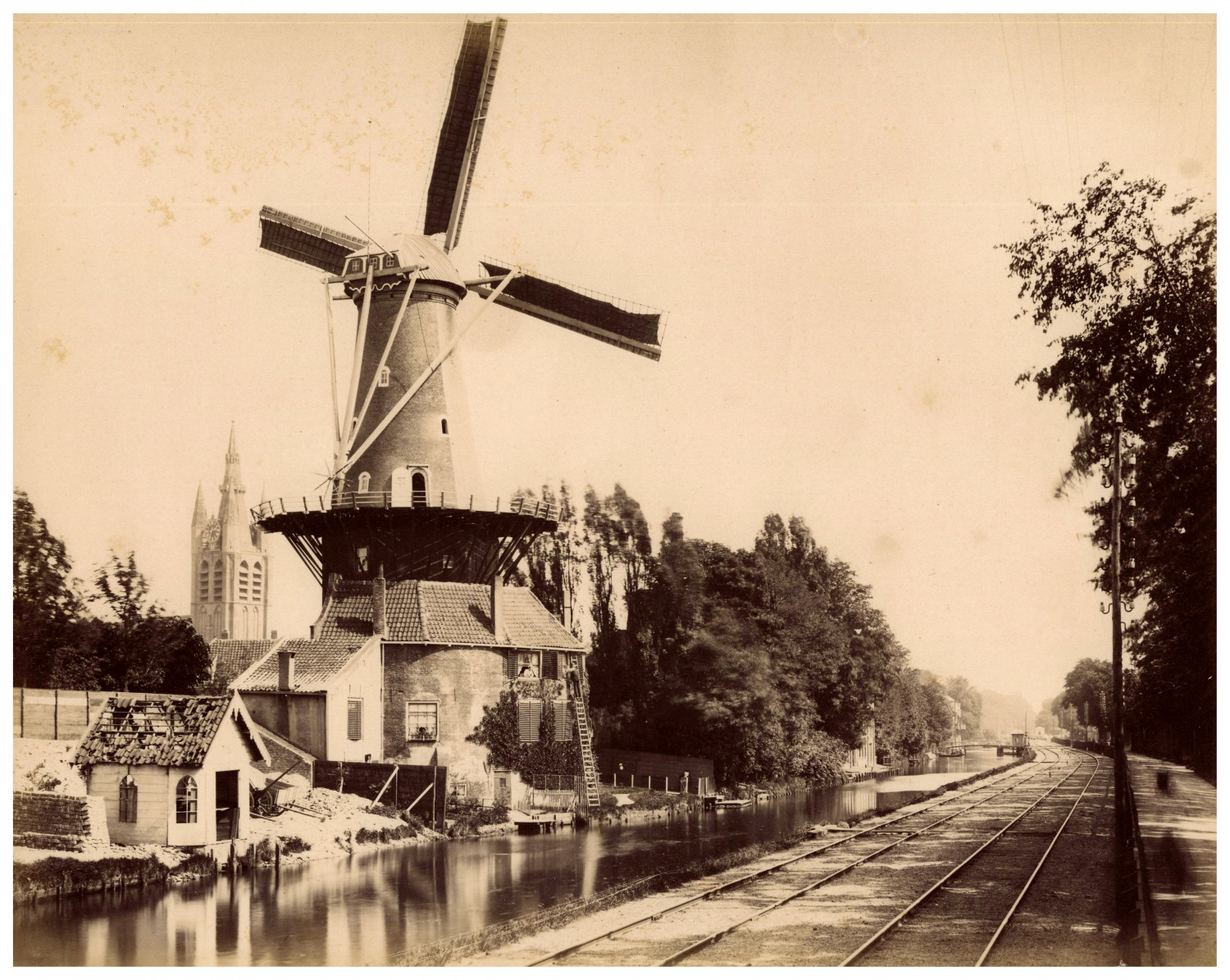 Nederland, Delft, De Roos vintage albumen print albumen print 22x28 Ci