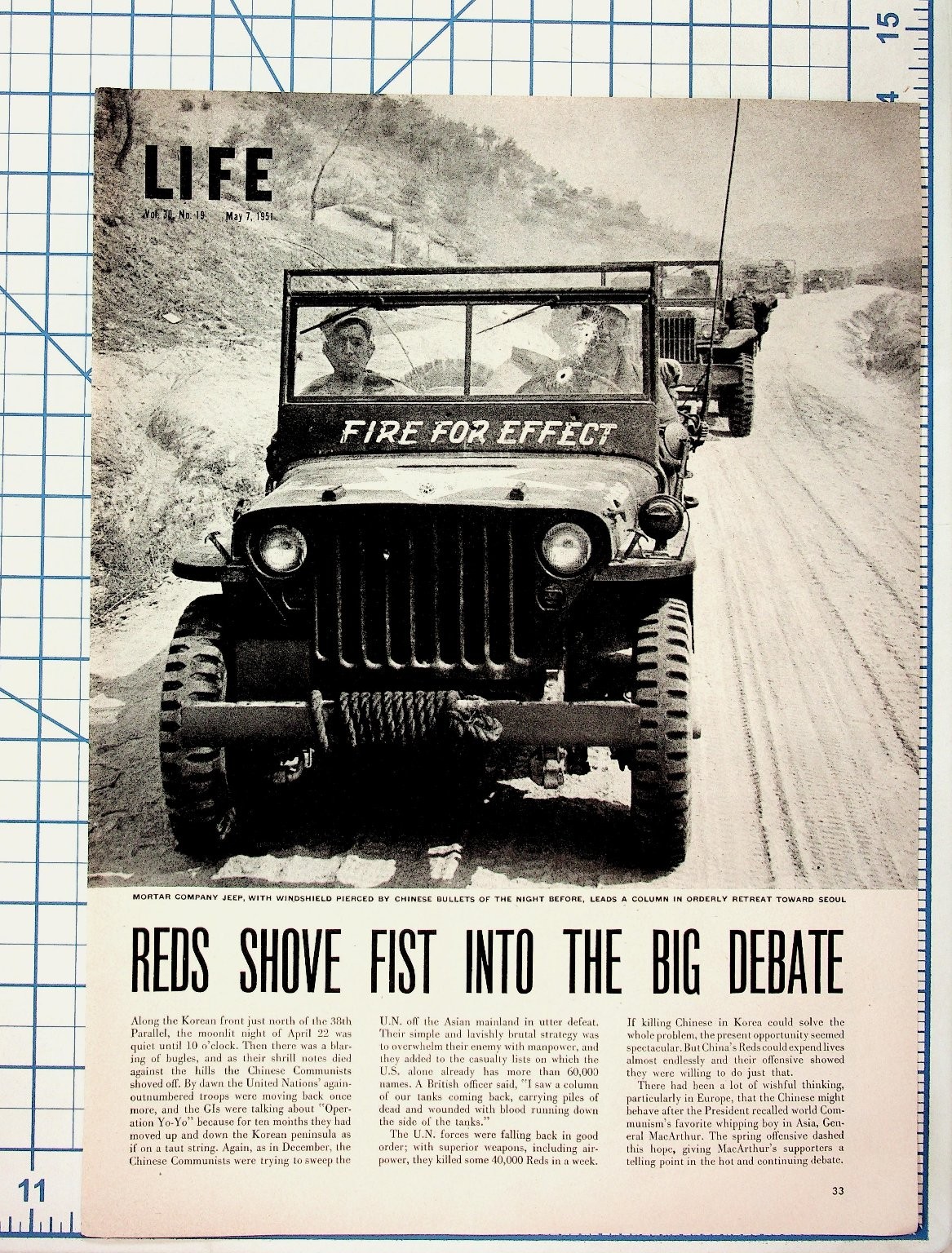1951 LIFE Magazine Korean War Retreat Red Offensive Vintage Photo Article