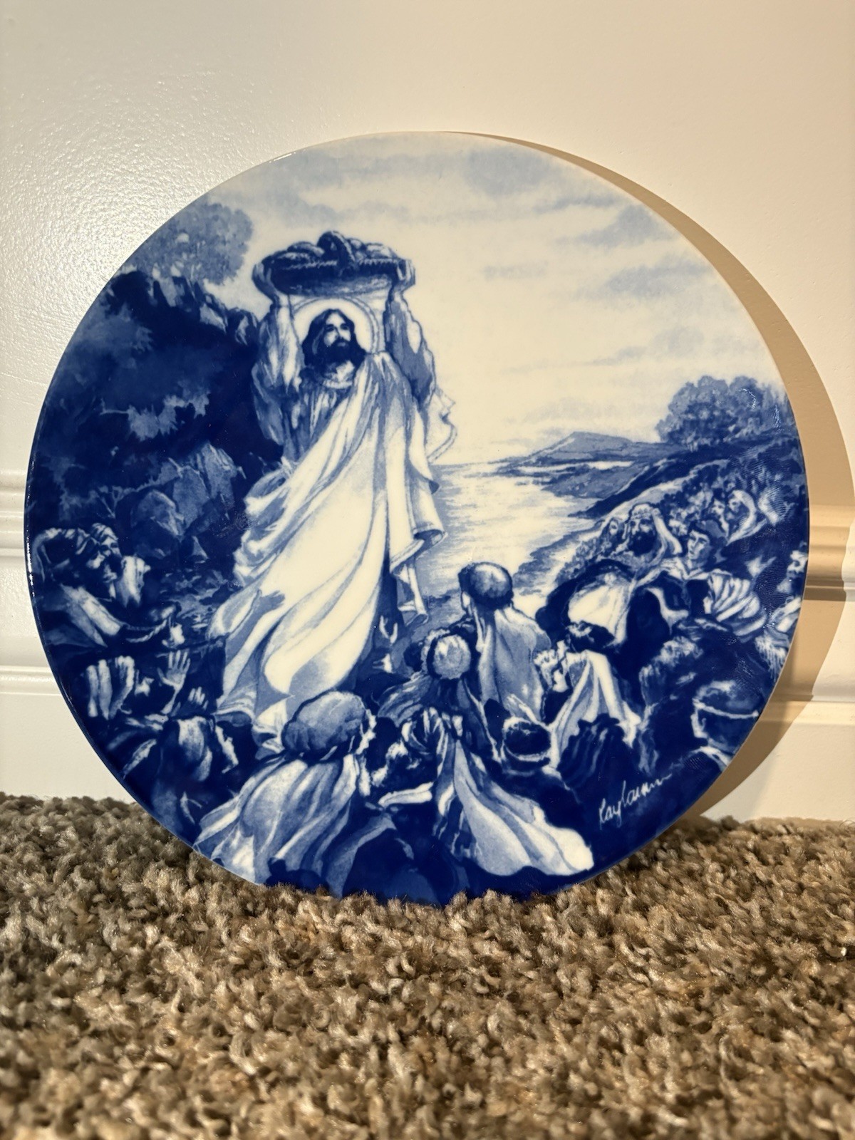 Religious Avon Plate - Jesus Feeds The Multitude - 8-1/4\