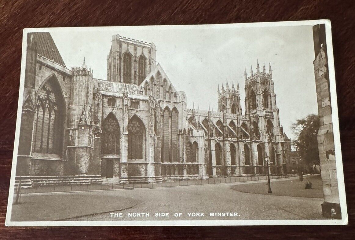 Vintage UK Northside Of York Minster Cathedral Photochrome Rare Find