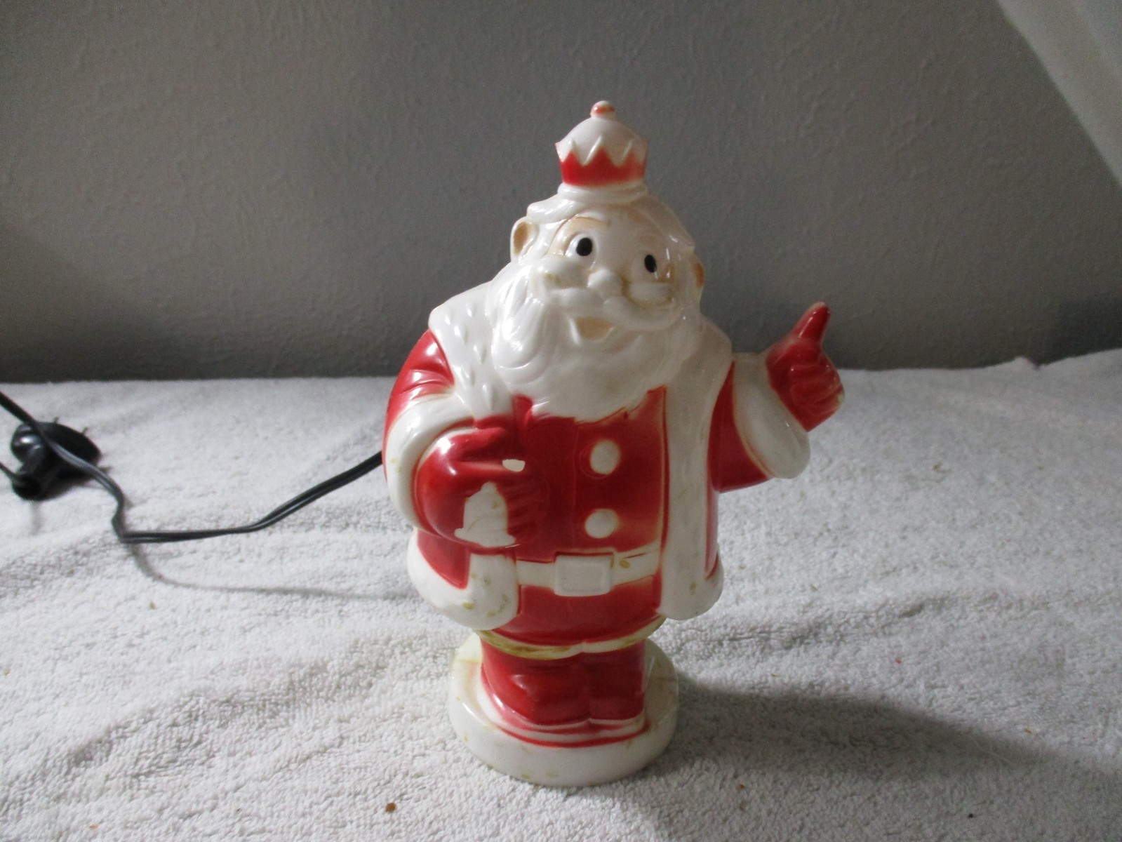 vintage Harret Gilmar plastic lighted KING Santa Claus COIN BANK 7\'\'