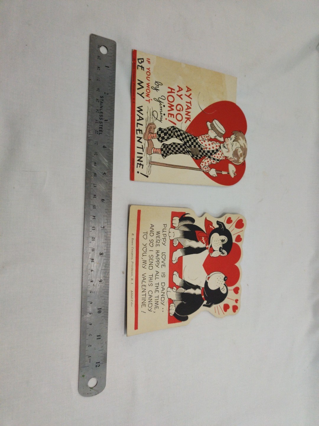 A Pair Of Near Mint Valentine\'s Day Cards Early 1900s