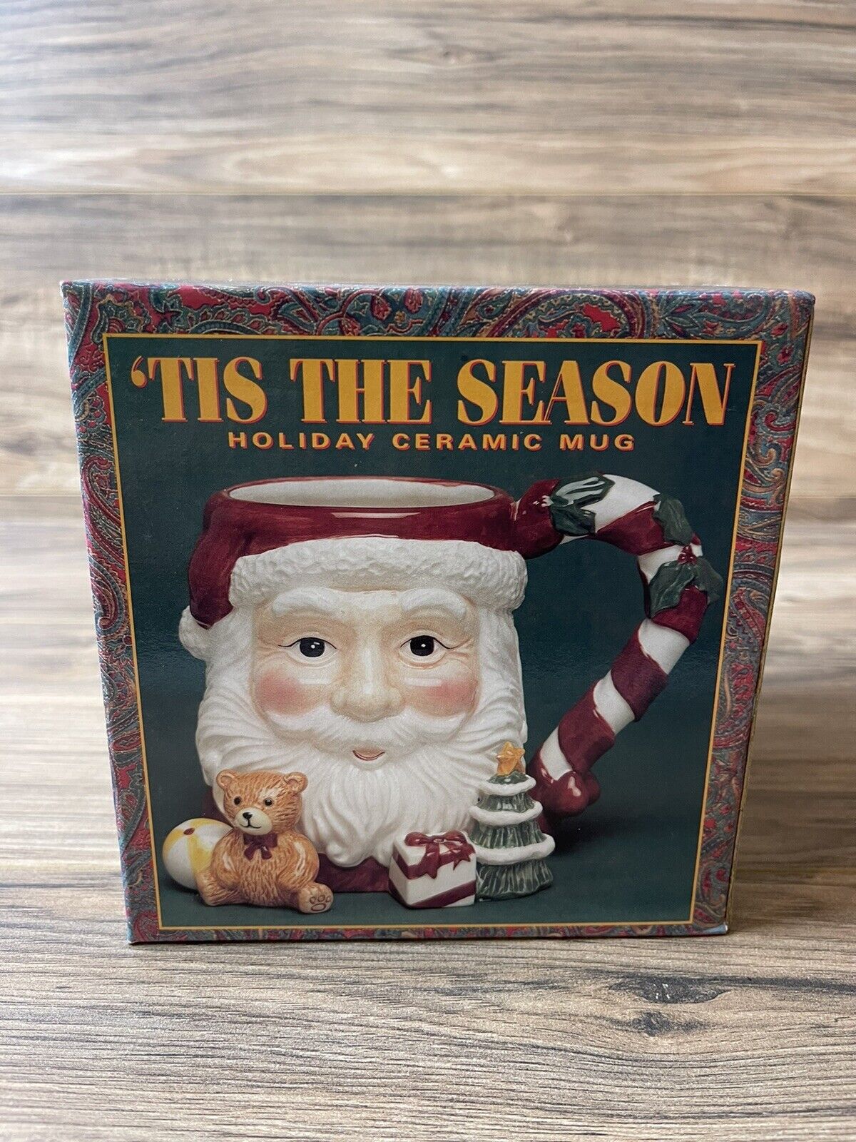 Tis The Season Holiday Ceramic Mug Unopened Box.  Christmas