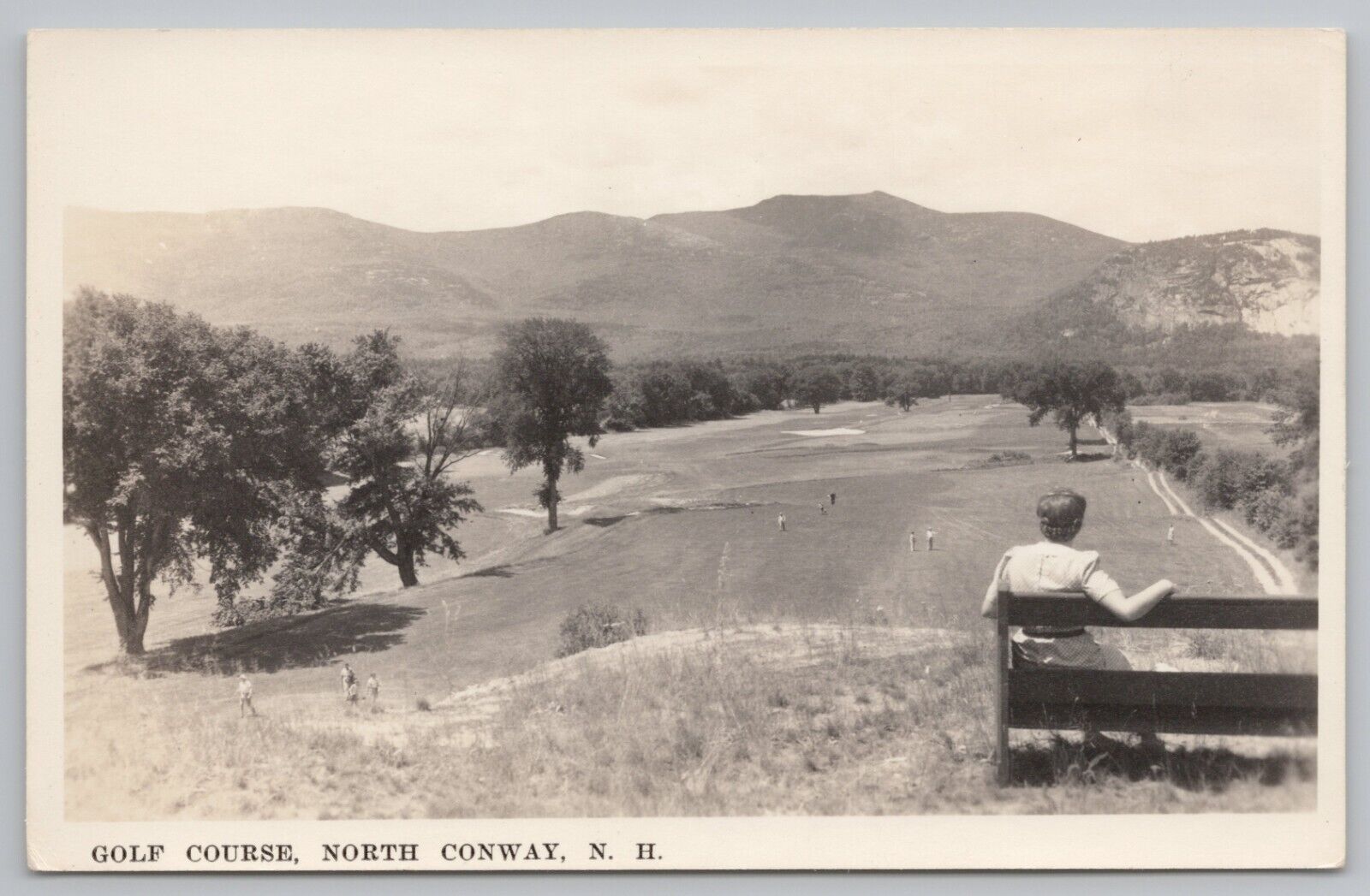 RPPC North Conway New Hampshire Golf Course Mountain Views c1940 Photo Postcard
