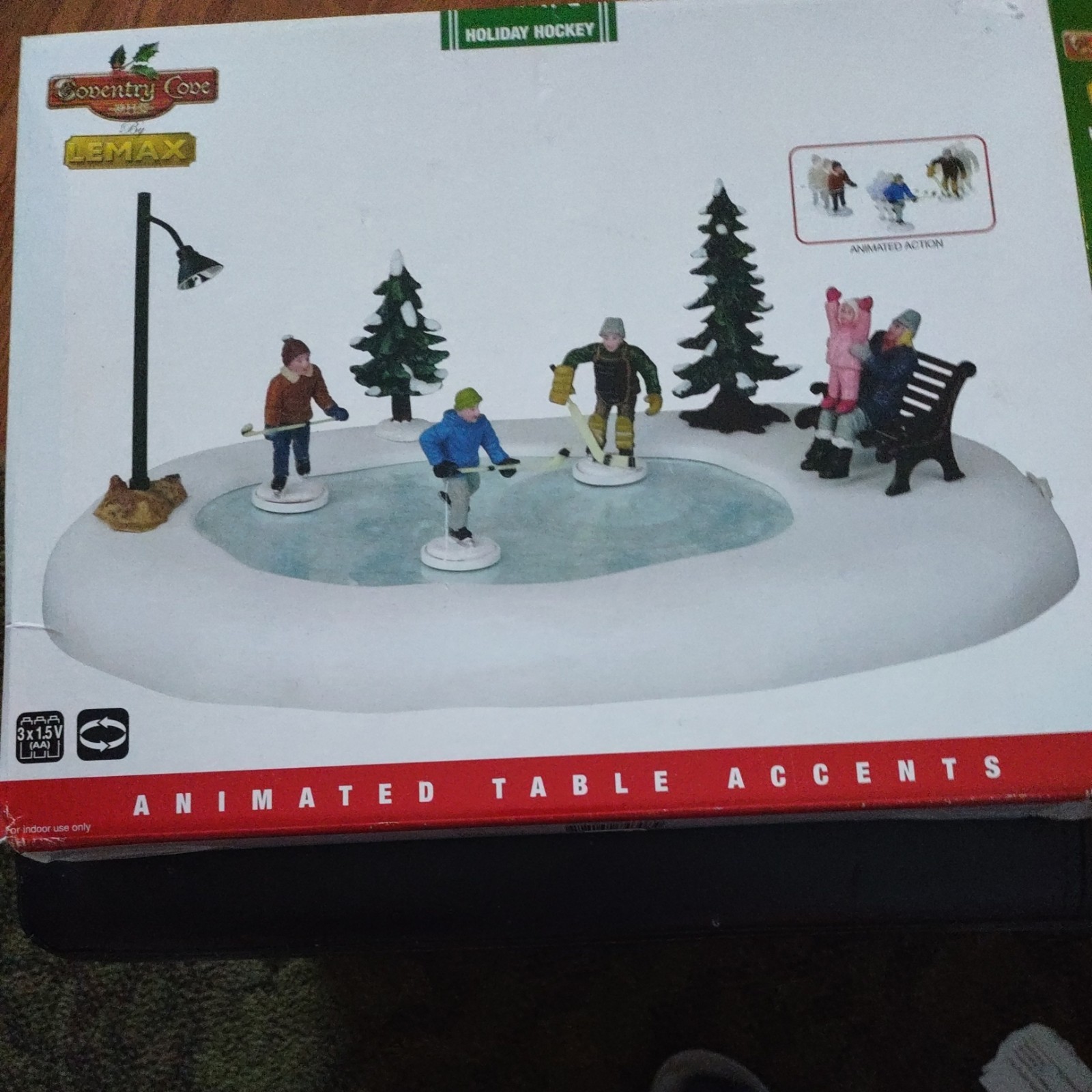 6 of 8 pieces & rink LEMAX Coventry Cove Animated Holiday Hockey Village 6 of 8 pieces & rink LEMAX Coventry Cove Animated Holiday Hockey Village