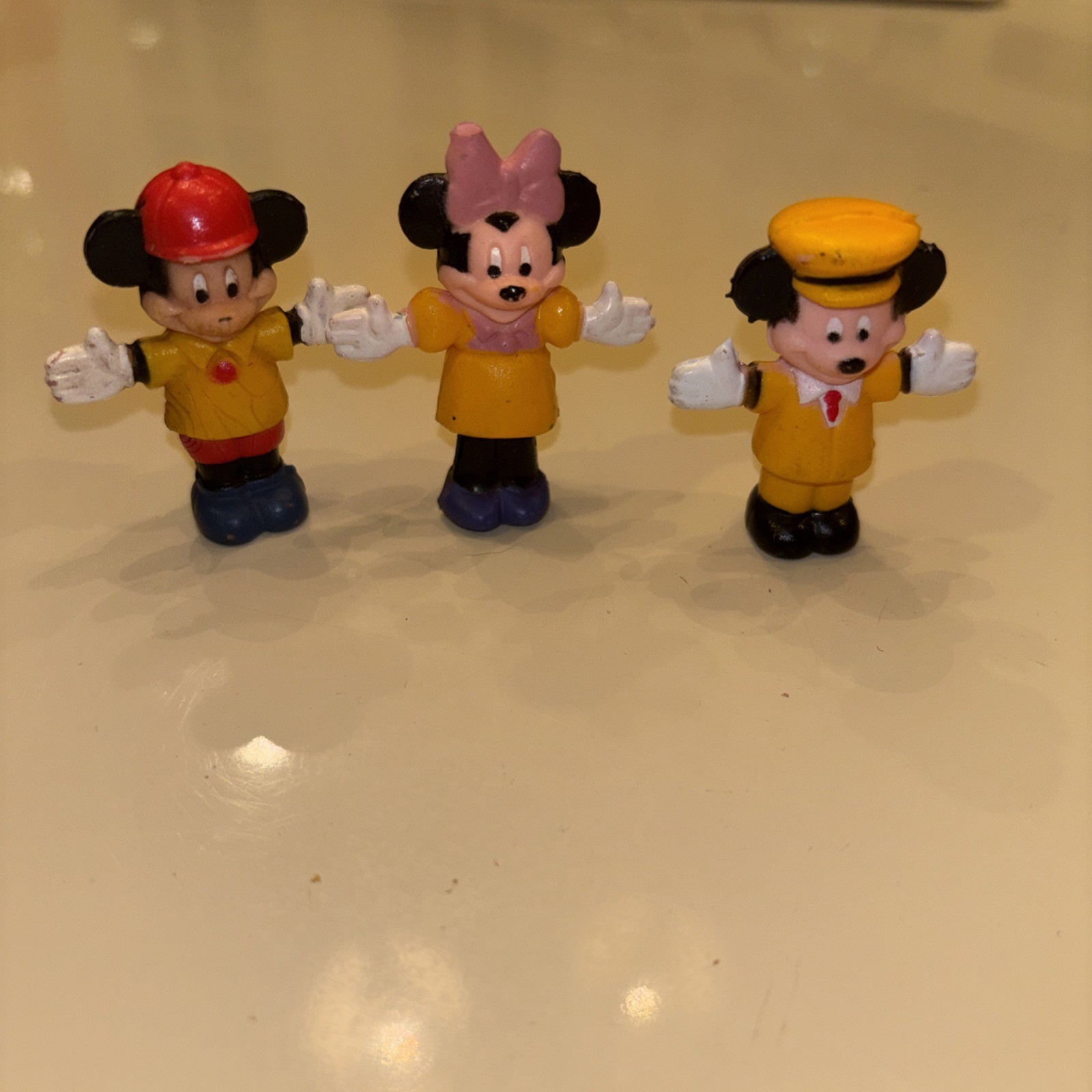 Vintage Mickey & Minnie Mouse Pvc Figure 1.75”  A Lot Of Three Pieces