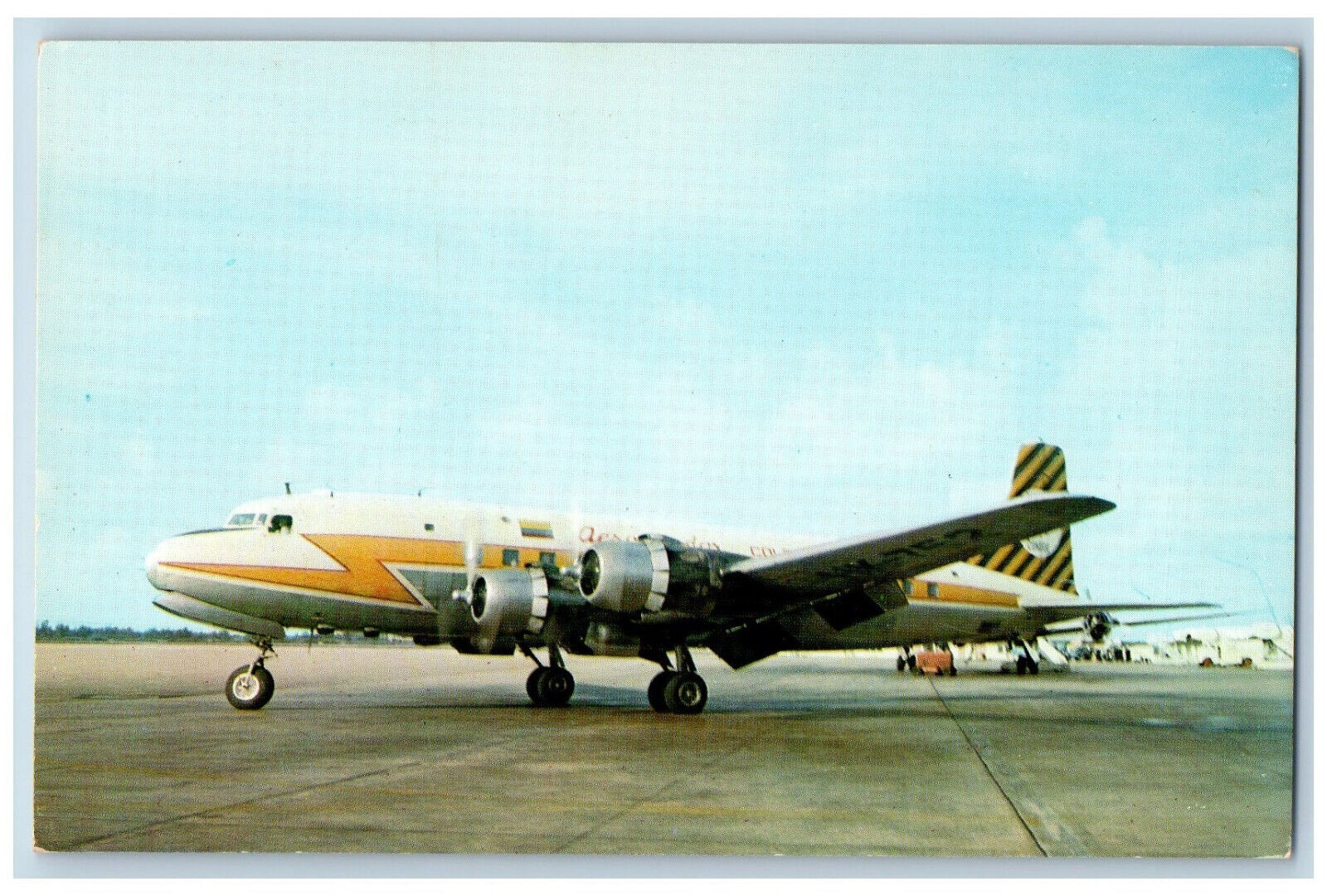 Curacao Aruba D.W.I Postcard Aerocondor Airplane c1950\'s Vintage Unposted