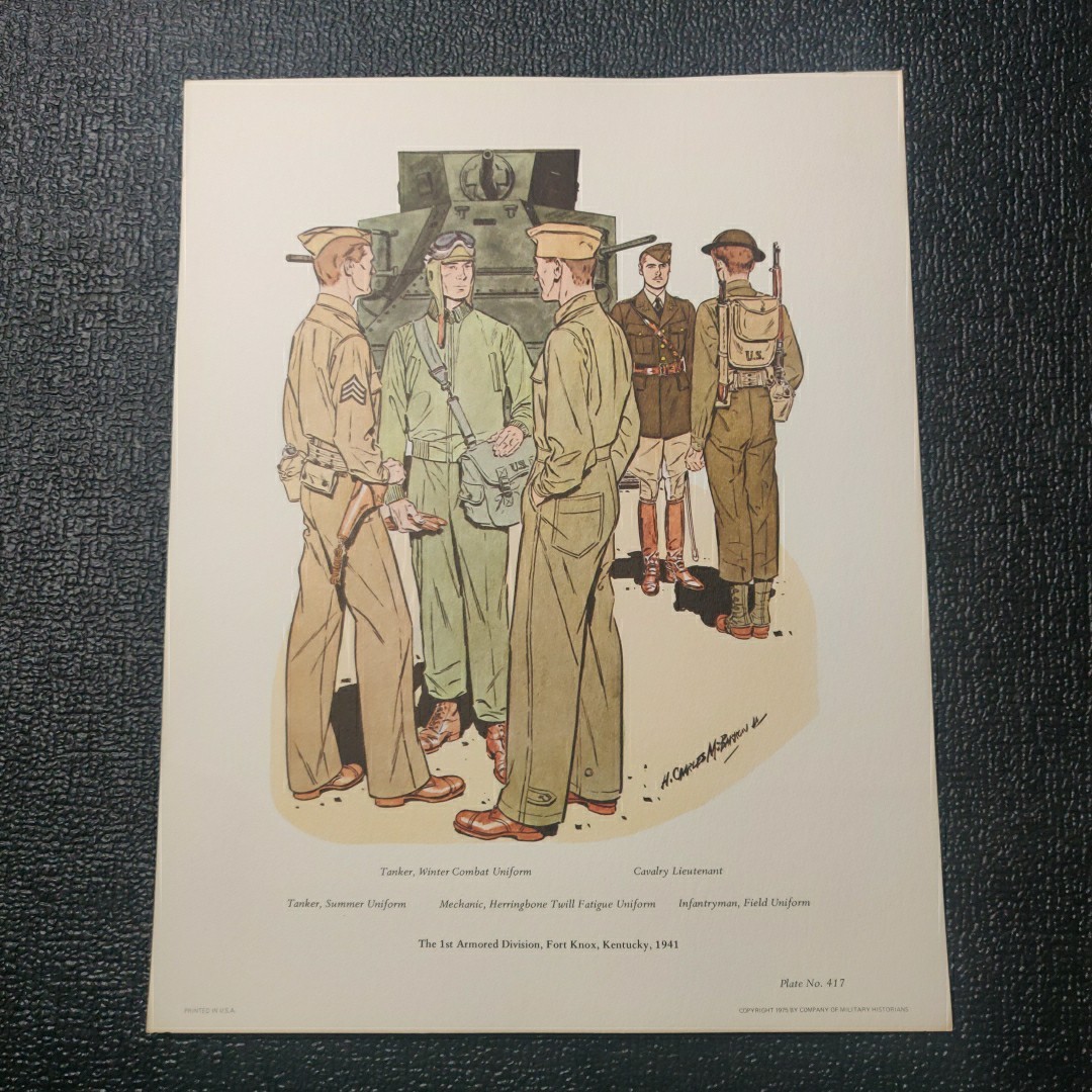 Plate 417 Military Uniforms in America The 1st Armored Division, 1941	McBarron