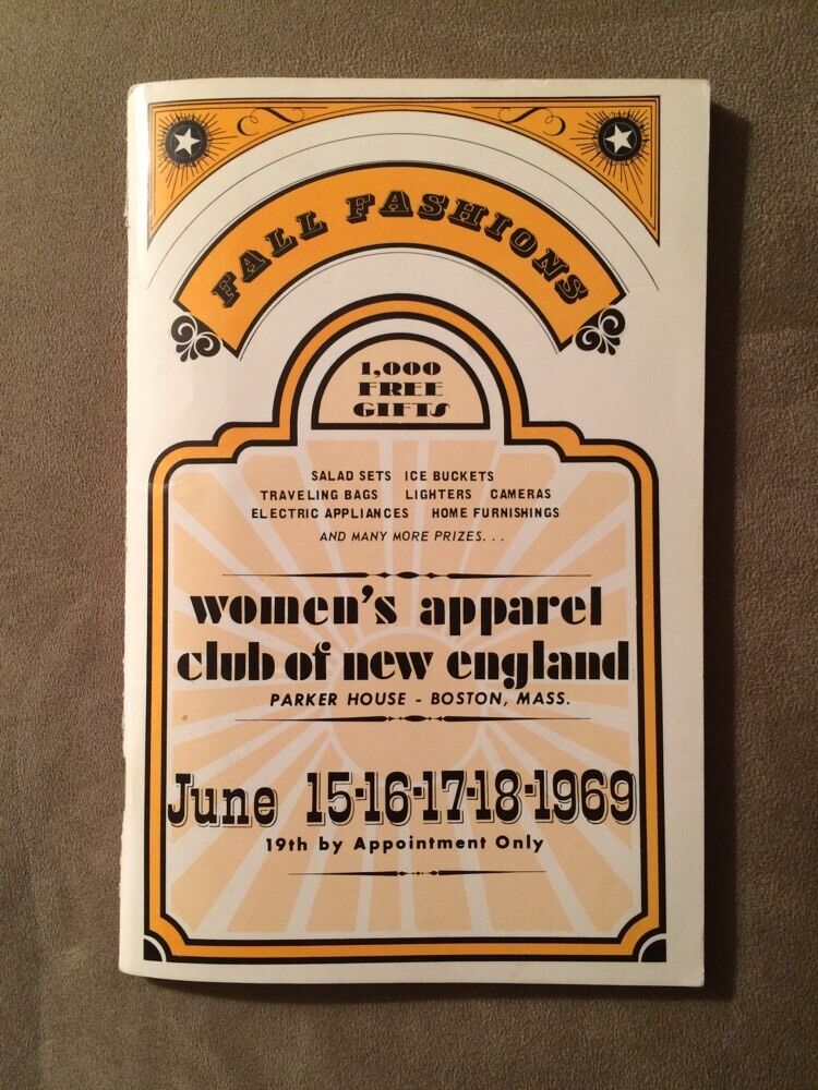 Rare 1969 Women's Apparel Club Of New England Market Book Fall Fashions EUC