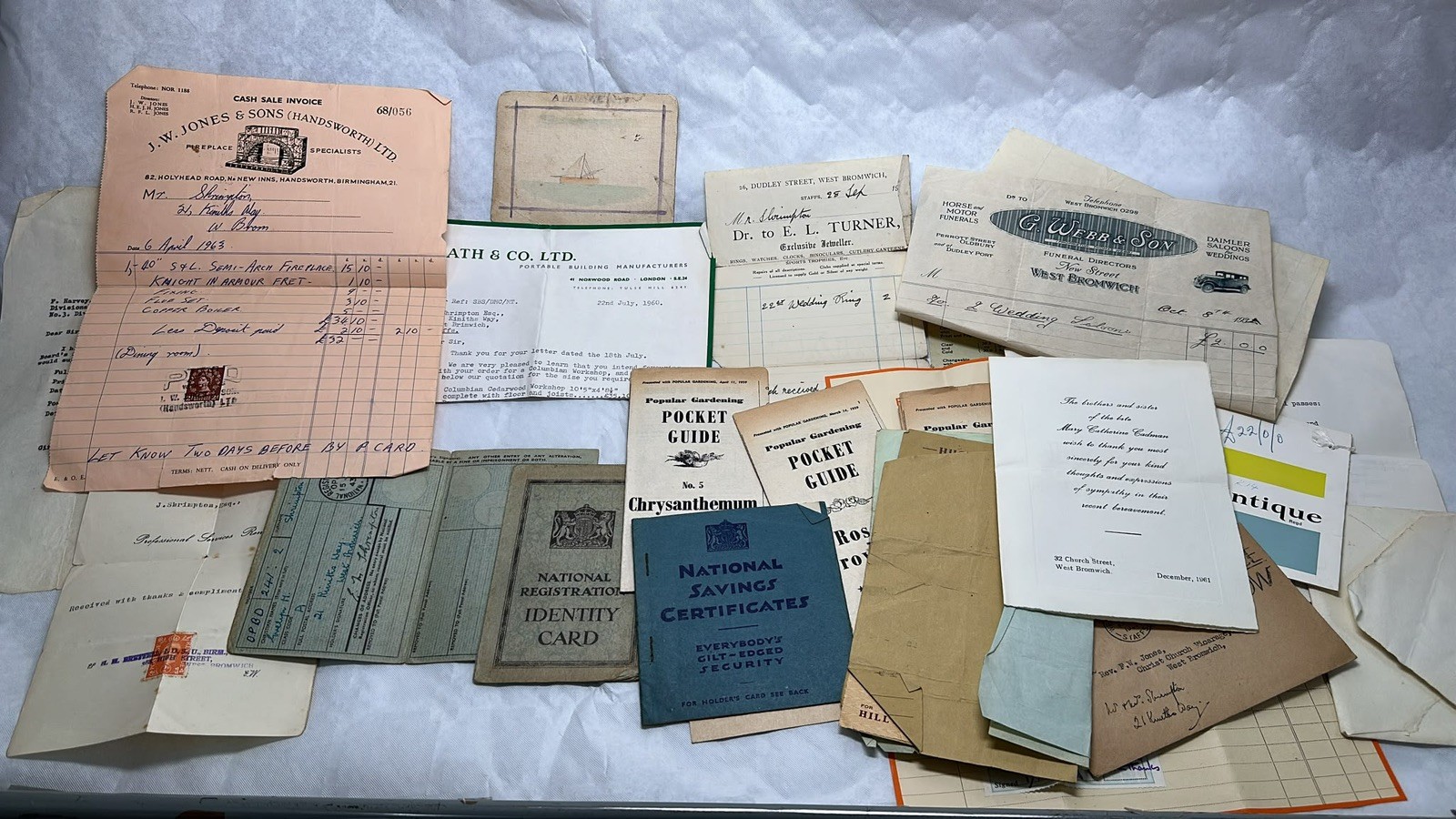 Vintage British Ephemera Bundle National Registration ID Card Receipts Booklets