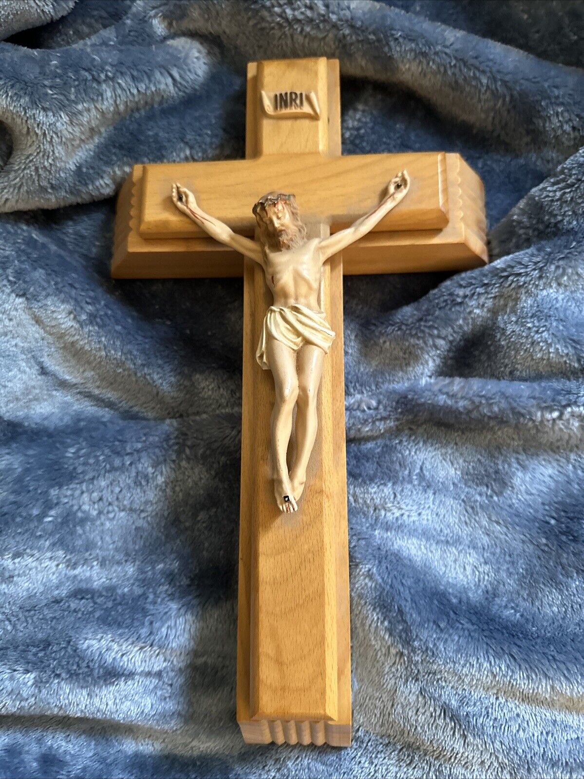 Antique 1940s Catholic Divinity Sick Call 'Last Rites' Crucifix Cross w/Contents