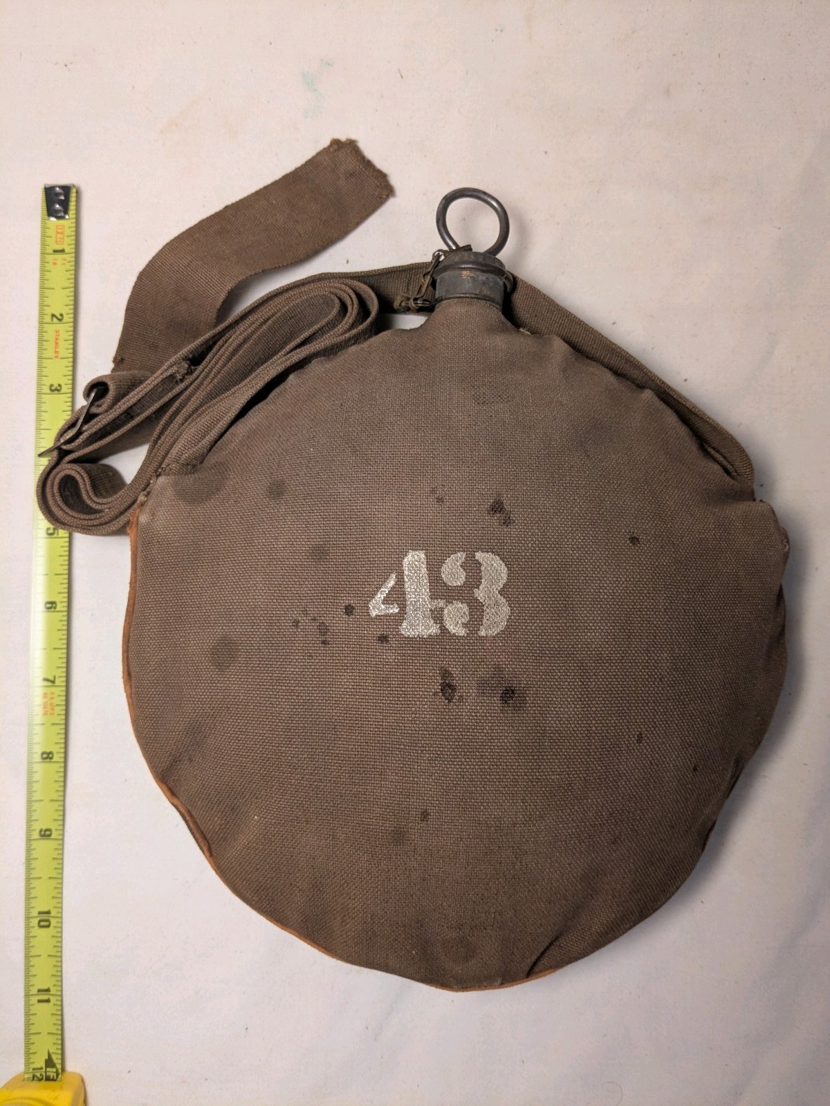 Antique Civil War to Span Am era Smoothside Canteen. Complete w/ Strap & Stopper