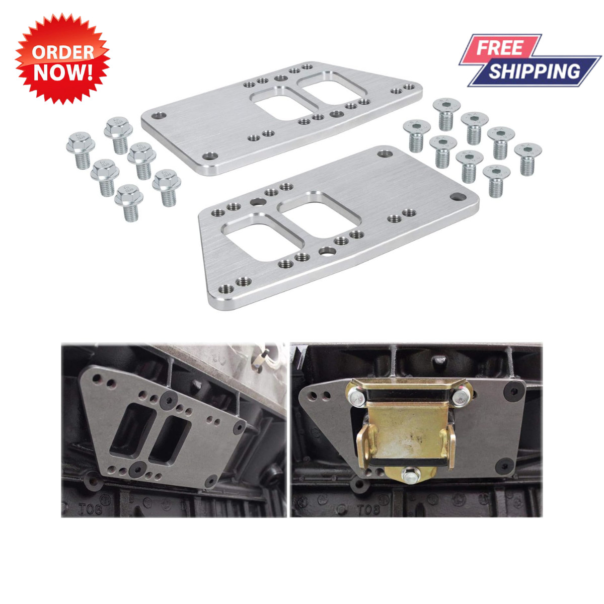 LS Swap Motor Mount Adapter Plates Adjustable Bracket Fit LS1 LS2 LS3 LQ4 LQ9 LS Swap Motor Mount Adapter Plates Adjustable Bracket Fit LS1 LS2 LS3 LQ4 LQ9