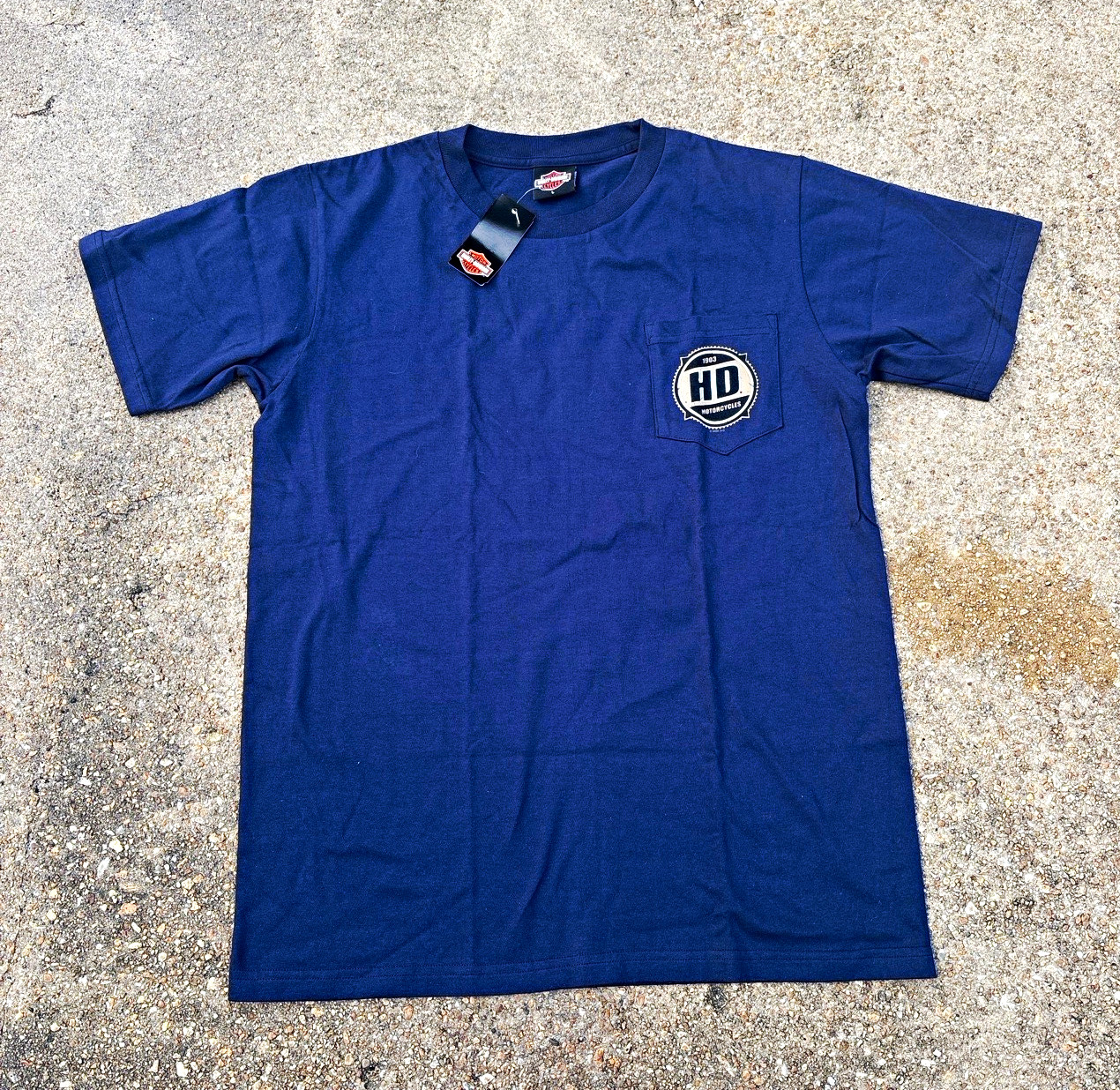 Deadstock Harley-Davidson San Diego California Navy Blue Pocket T-Shirt Size L