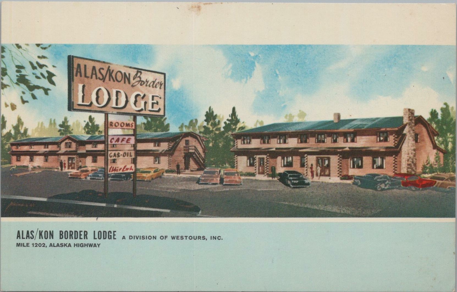Postcard Alas/Kon Border Lodge Yukon Territory Canada 