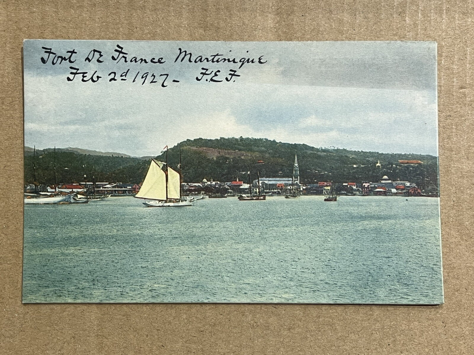 Norddeutscher Lloyd Bremen Fort De France Martinique Harbor Coast Vtg Postcard