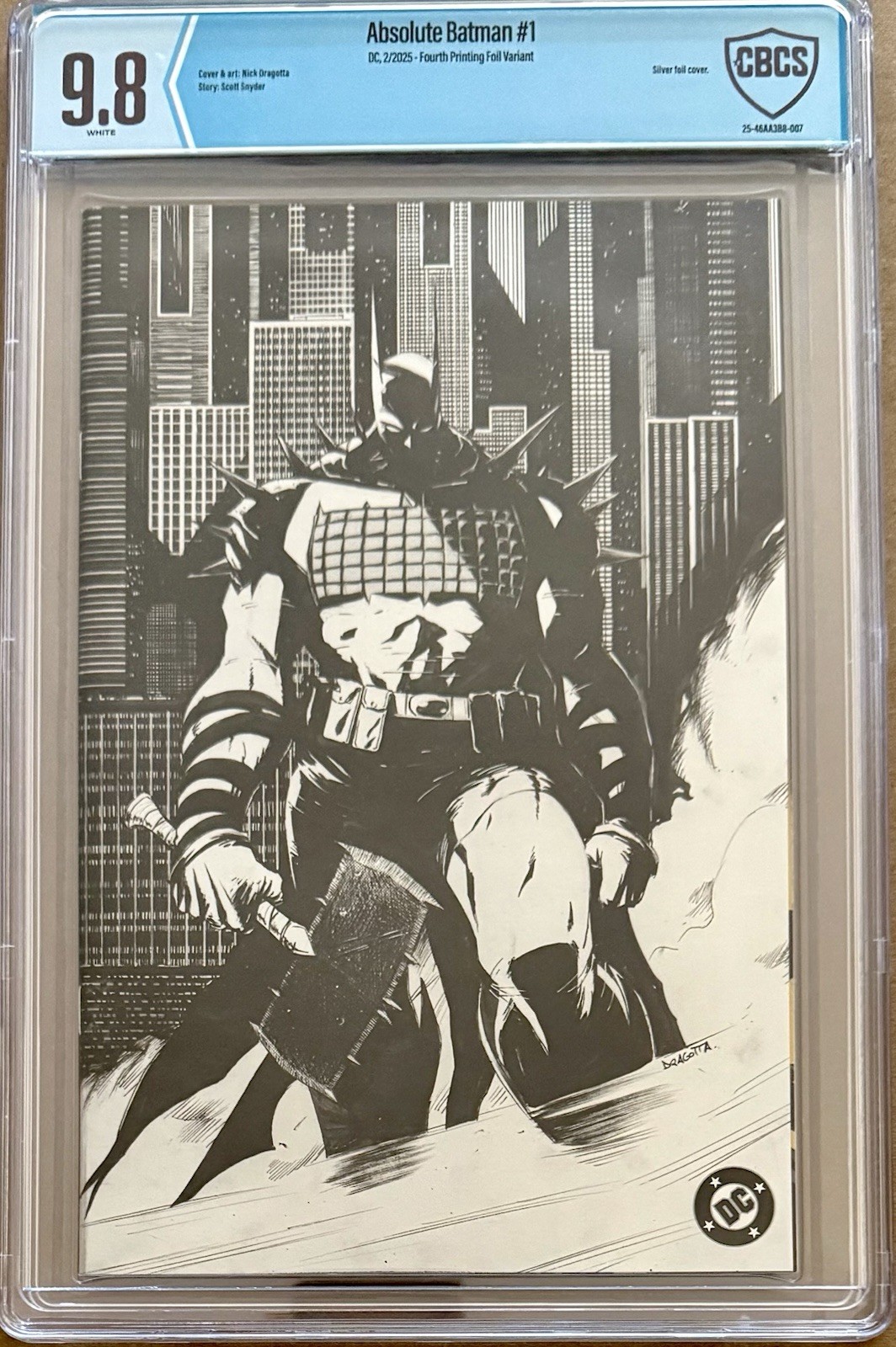 Absolute Batman #1 Dragotta Foil Fourth Print B&W CBCS 9.8
