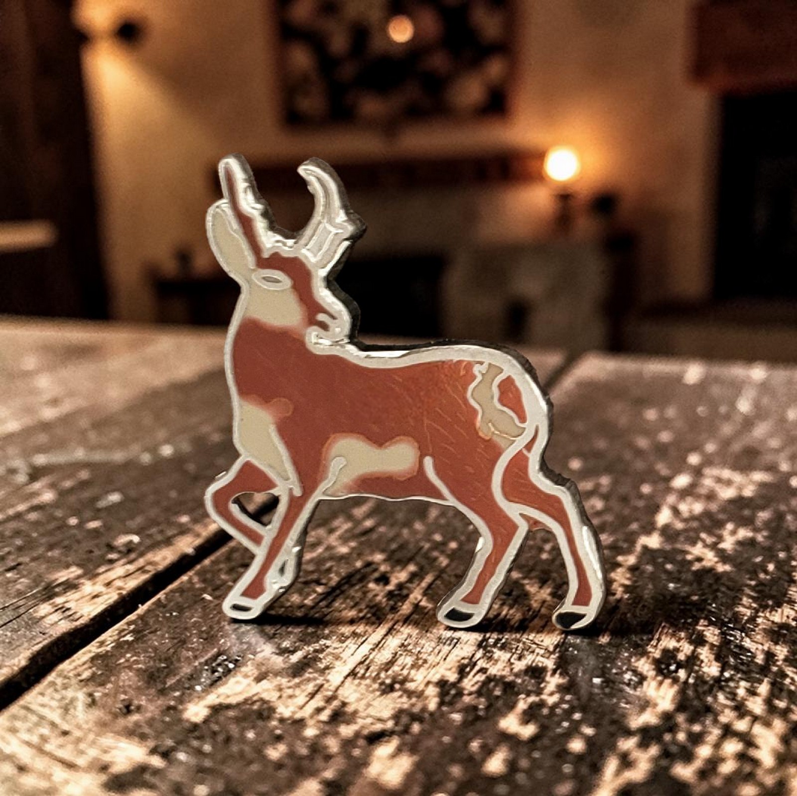 Vintage Pronghorn Antelope Lapel Pin Wildlife Western Nature Animal MAFCO