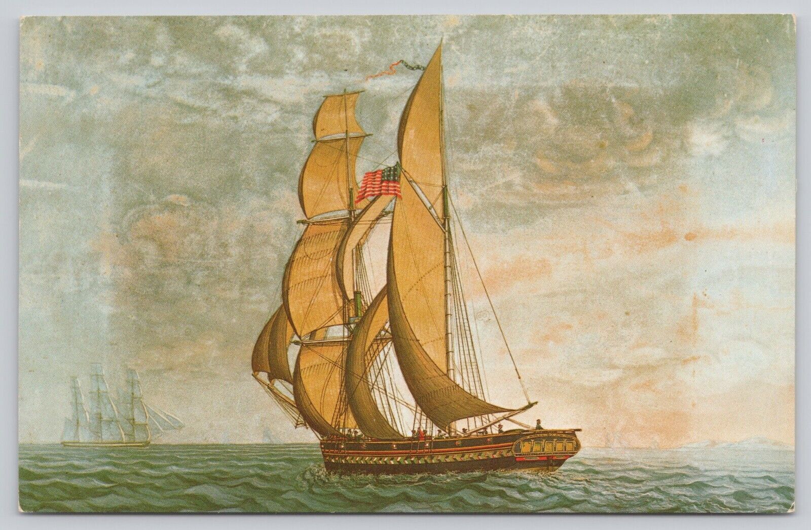 Brigantine Cleopatra\'s Barge Peabody Museum Salem Massachusetts Vintage Postcard
