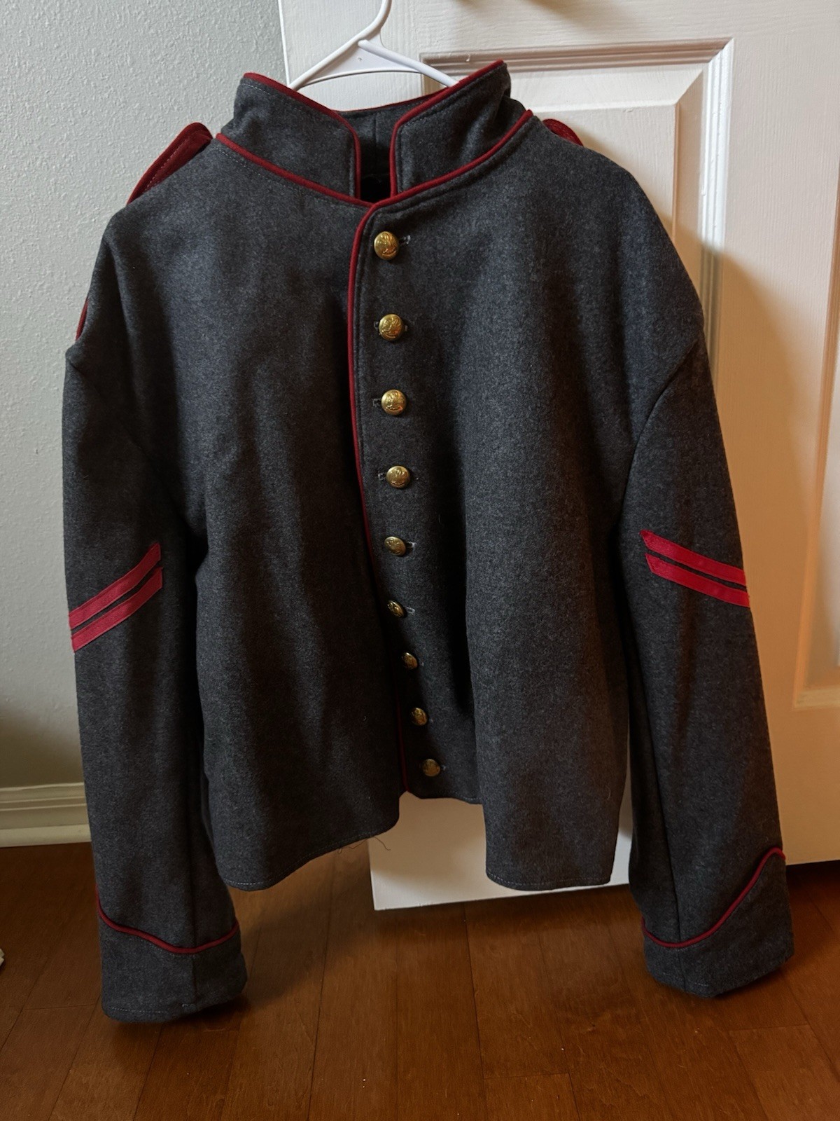 Civil War Confederate Artillery Shell Jacket Red Piping Louisiana Buttons 5th Co