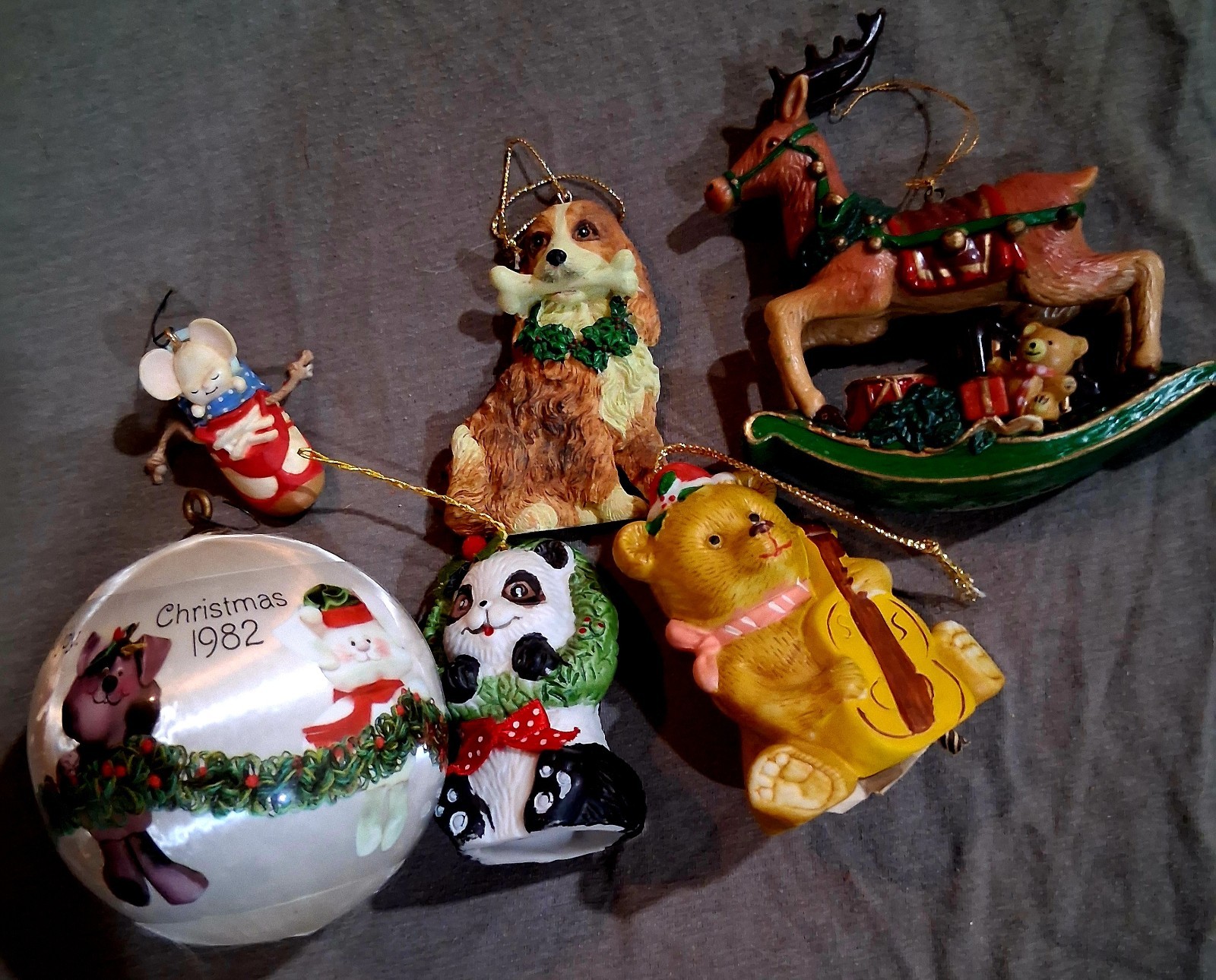 Carlton Cards Hallmark Christmas Ornaments Vintage Lot of 6 (1980S-1990S)