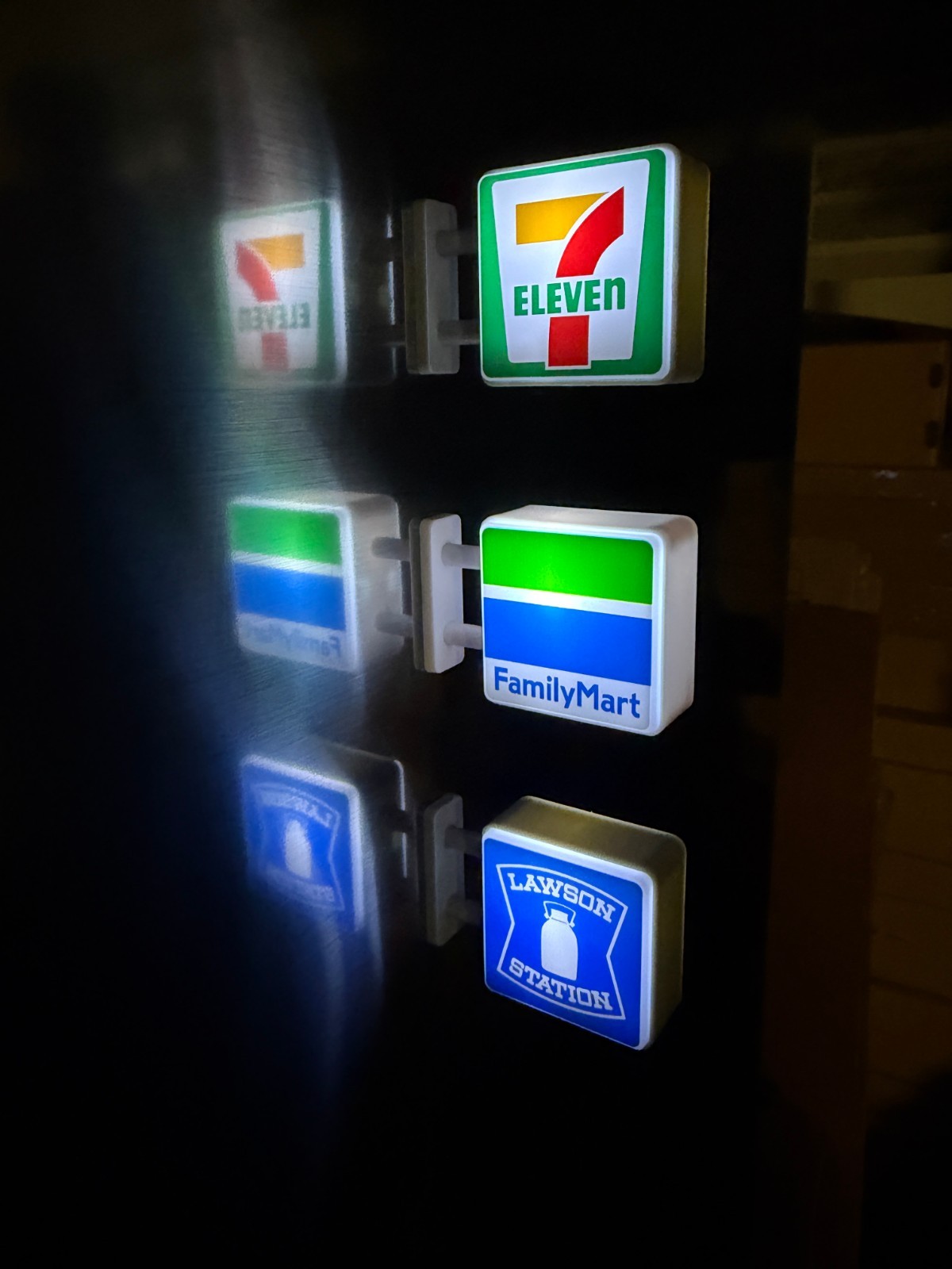 7-Eleven Family Mart Lawson LED Light Magnet Convenience Store Sign (Lot Of 3)