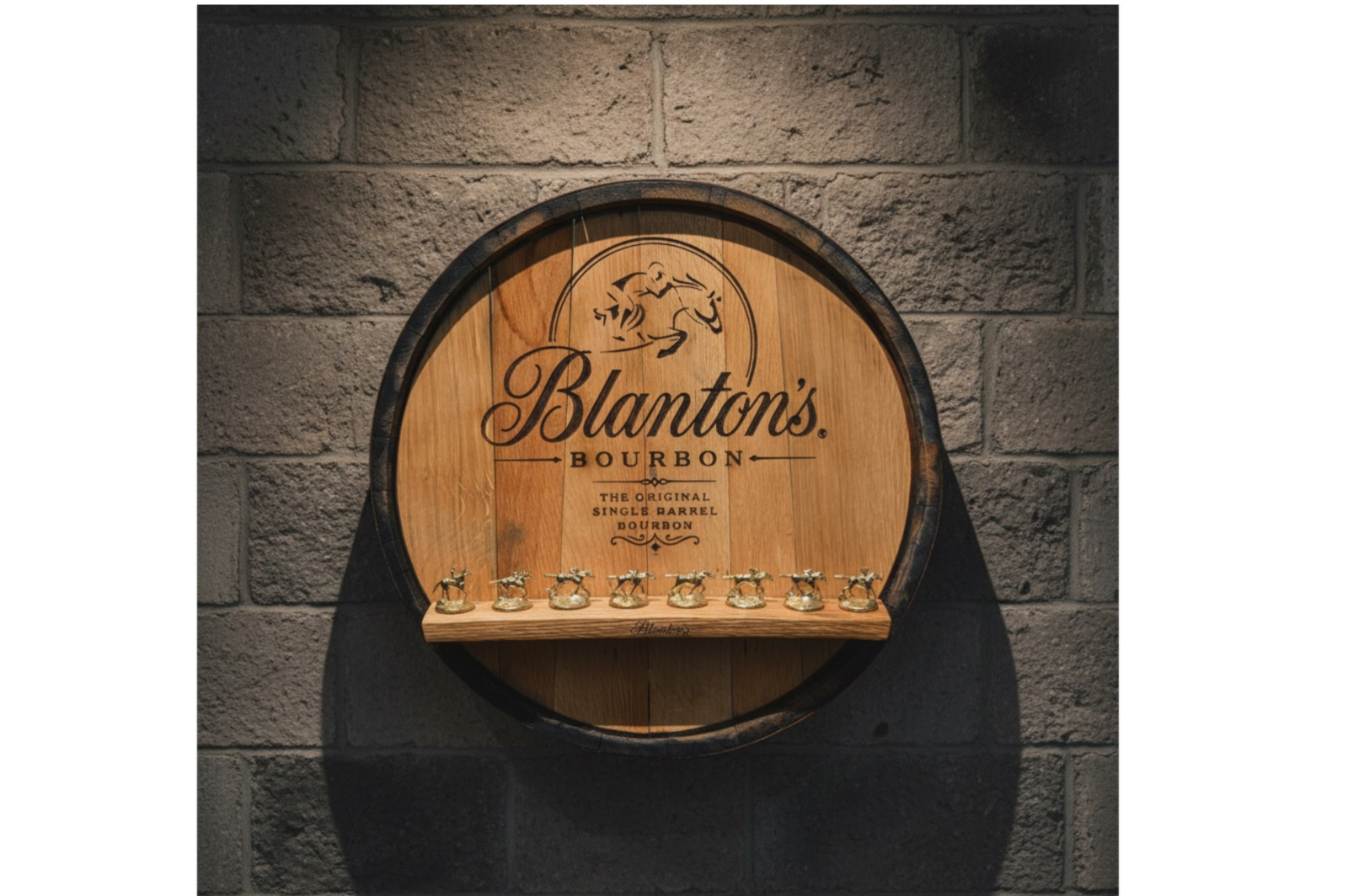 Blanton\'s Bourbon Barrel Head Display & Cork Stopper Holder