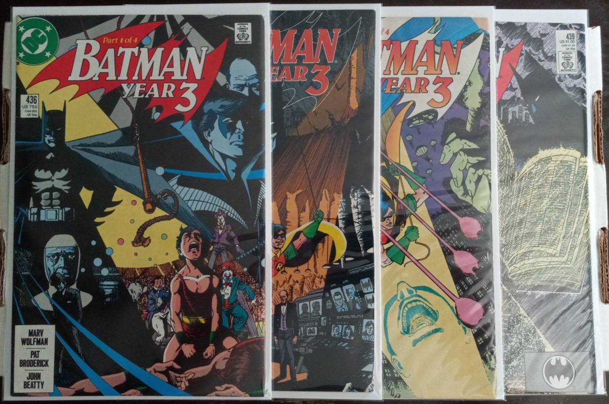Batman #436-439 Year 3 Complete Set Mid-Grade Nightwing Robin DC Comics