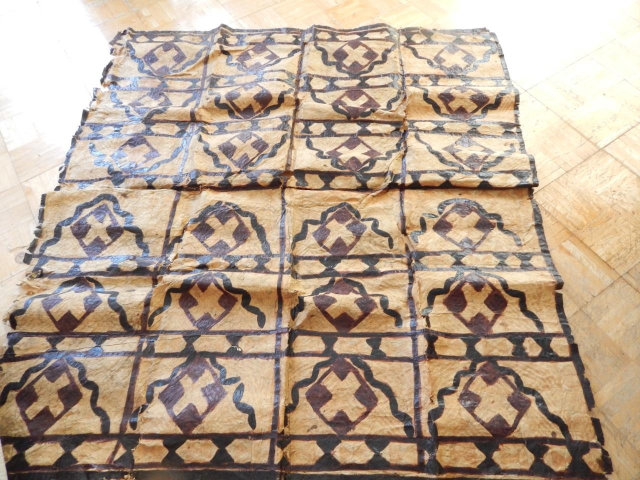 MED-LRG ANTIQUE POLYNESIAN TAPA HAWAII SOUTH SEAS ISLANDS FIJI TONGA 57X62+/-\