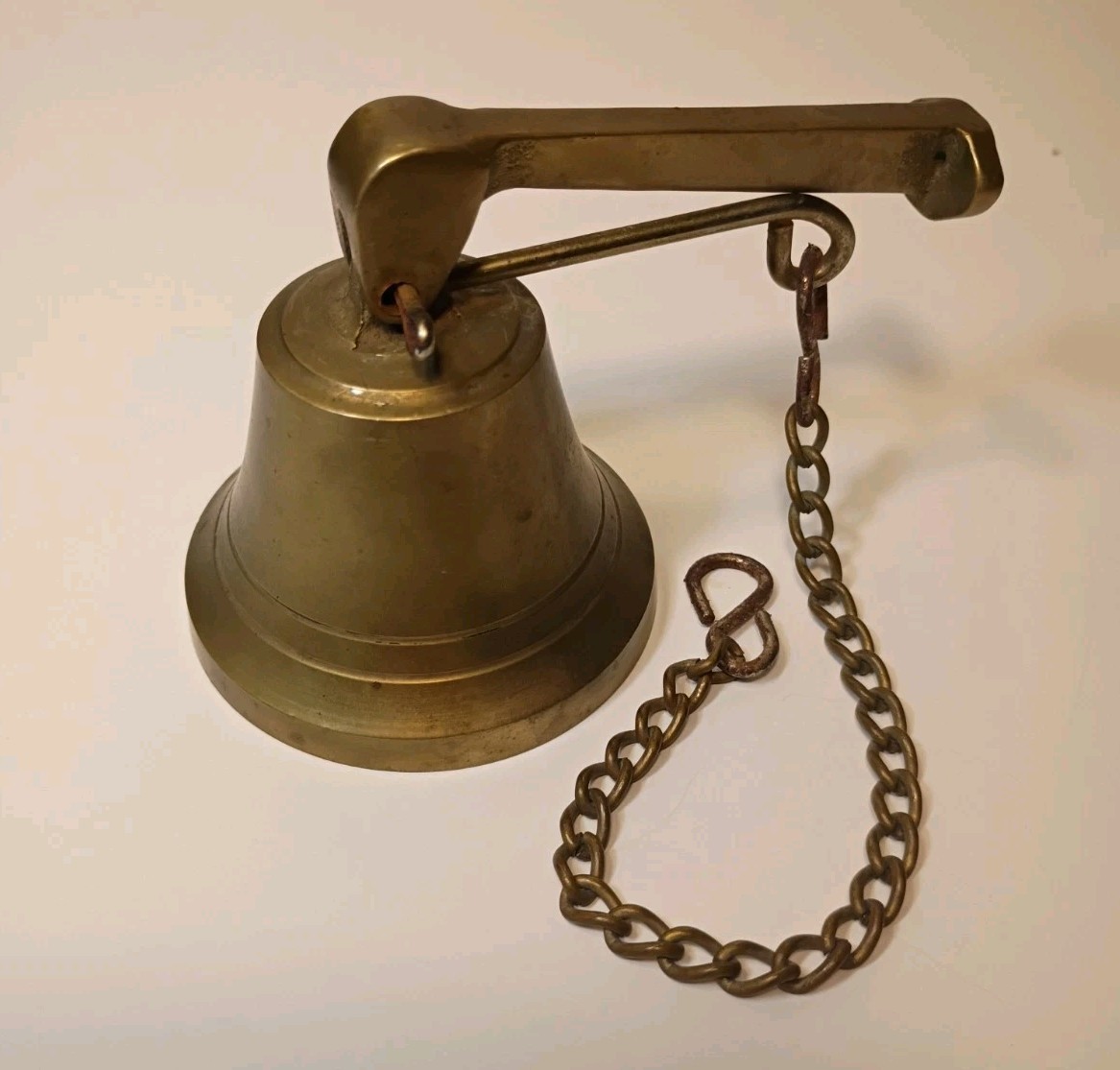 🔥Vintage Solid Brass Hanging Dinner Bell / Nautical With Chain🔥