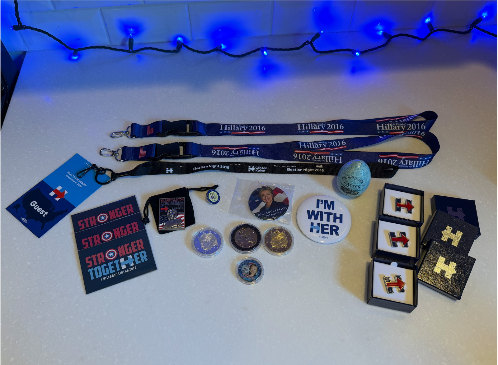 Hillary Clinton 2016 Campaign Archive Memorabilia Collection Serialized Coin Lot