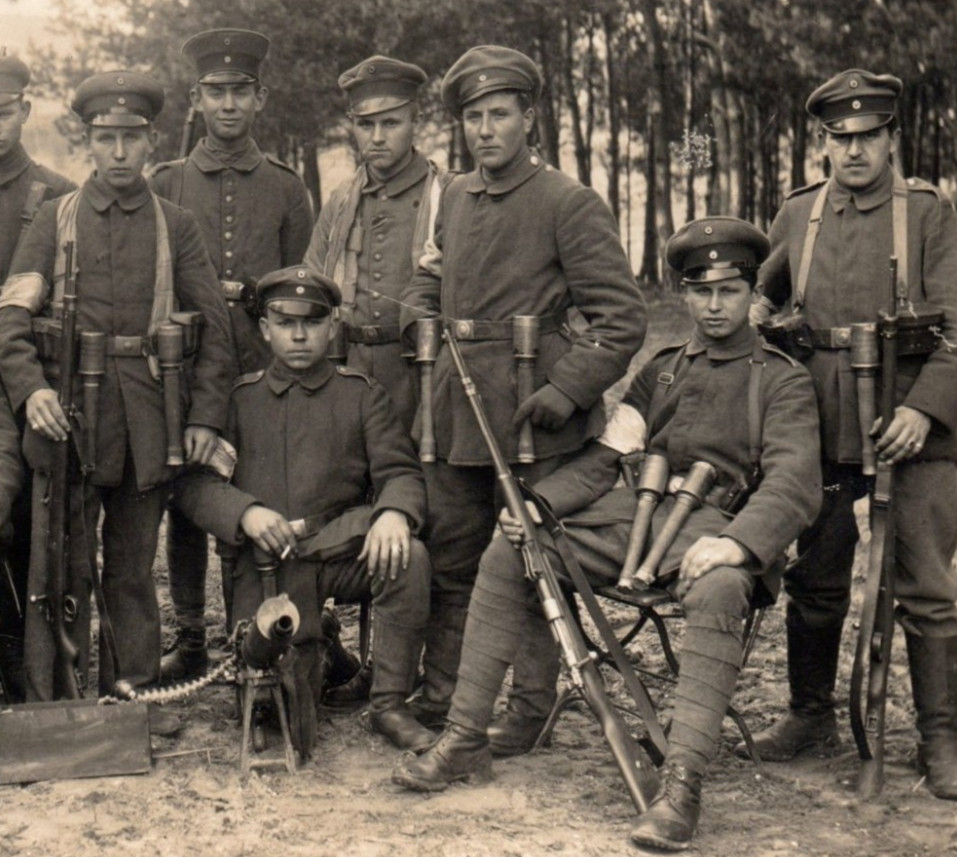 Post WWI German Freikorps Machine Gun Soldiers RPPC Real Photo Postcard Post WWI German Freikorps Machine Gun Soldiers RPPC Real Photo Postcard