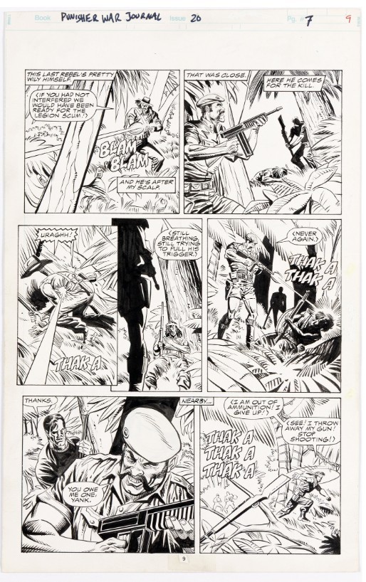 Punisher War Journal #20 Page 9 Tod Smith Original Comic Art Marvel Comics 1990