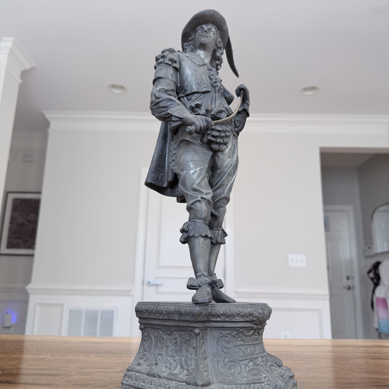 Vintage large 20'' Tall Don Juan Metal Statue Figurine Sculptor