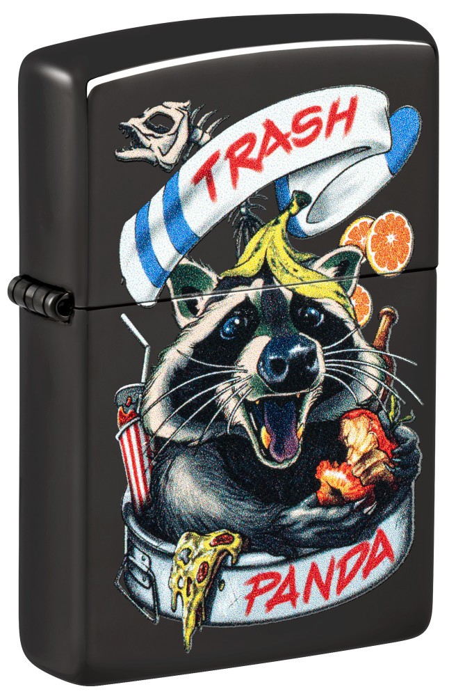 Zippo Masked Bandit Design High Polish Black Windproof Pocket Lighter, 24756-...