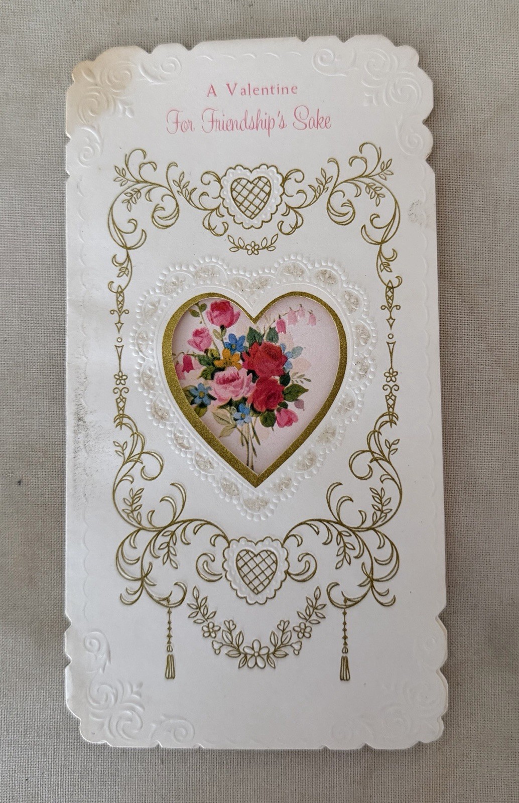 1940’s A Valentine For Friendship’s Sake Greeting Card 