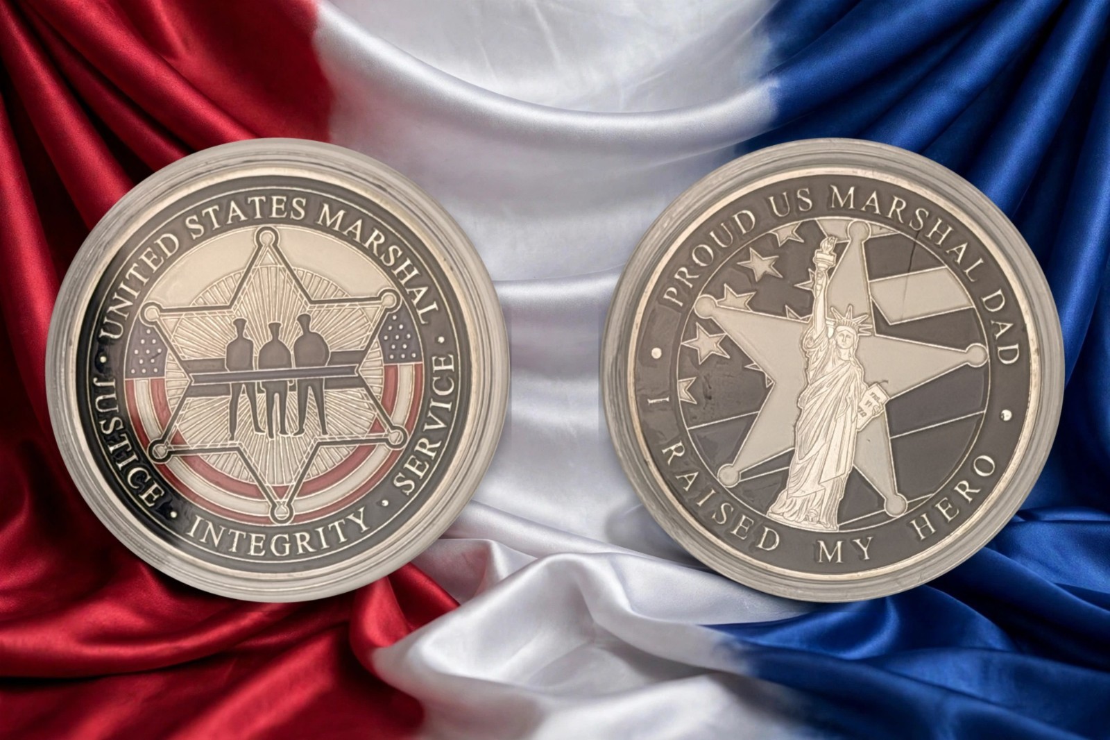 US Marshal Dad Challenge Coin Worlds Greatest Father Law Enforcement