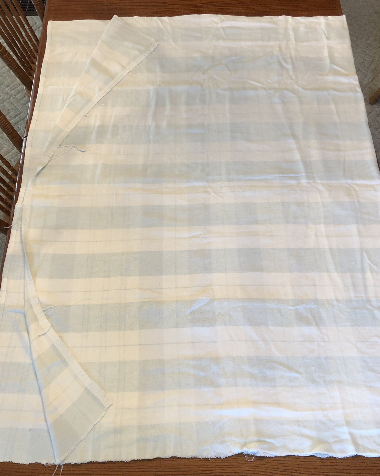 Vintage Camp Blanket Worn Faded Cotton Plaid Thin FLannel Fabric 90\