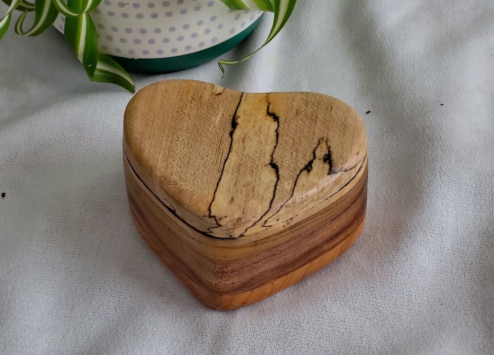 Handmade Wood Heart Trinket Keepsake Jewelry  Box Made in USA 